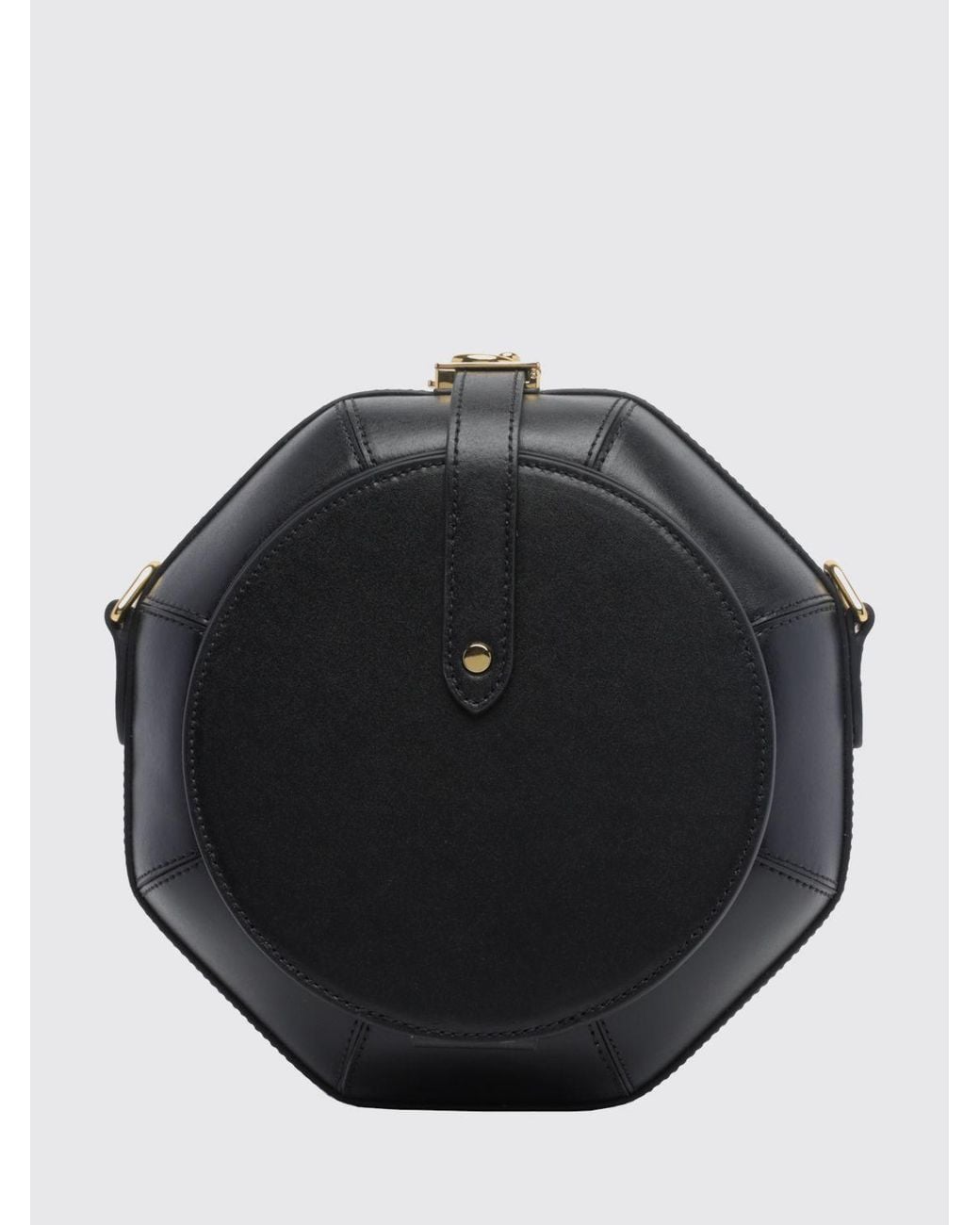 Coccinelle Black Sewing Box Leather Shoulder Bag With Removable Handle