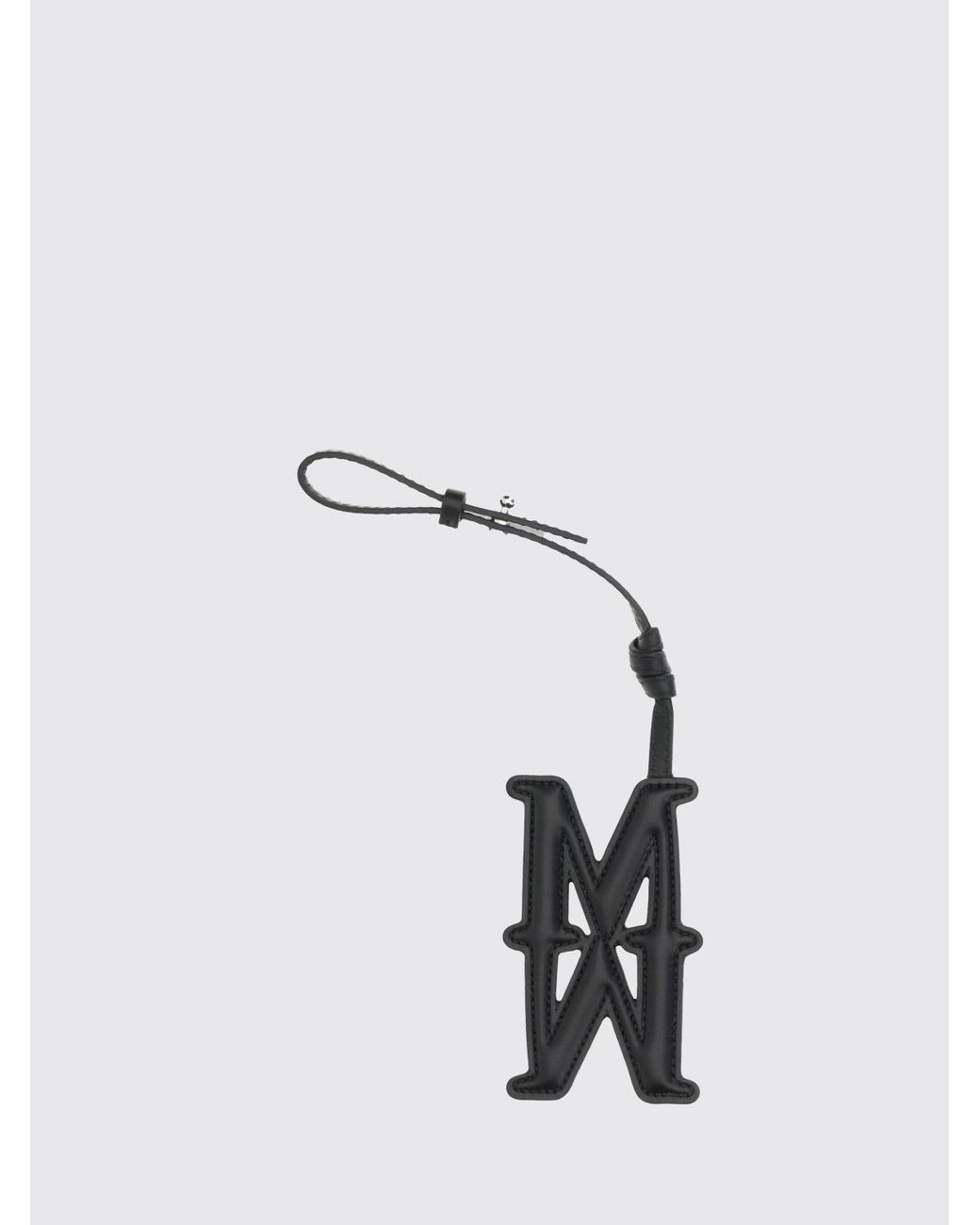 Max Mara Black Calf Leather Key Ring