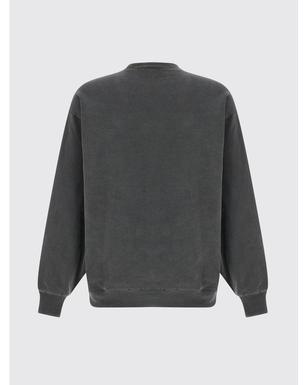 Carhartt Gray Crewneck Cotton Sweatshirt With Contrast Logo for men