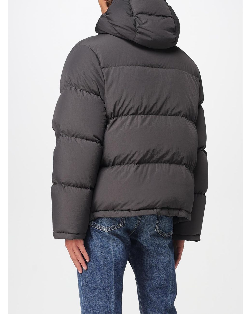 Dolce & Gabbana Gray Dolce &Amp Gabbana Nylon Down Jacket With Hood for men
