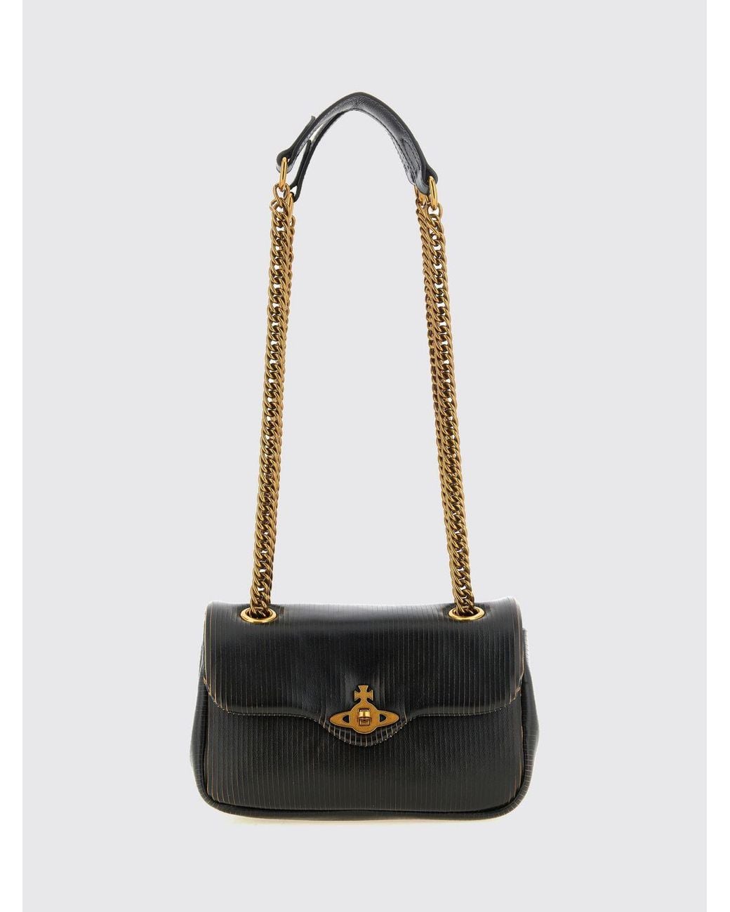 Vivienne Westwood White Embossed Leather Mini Shoulder Bag With Orb Logo