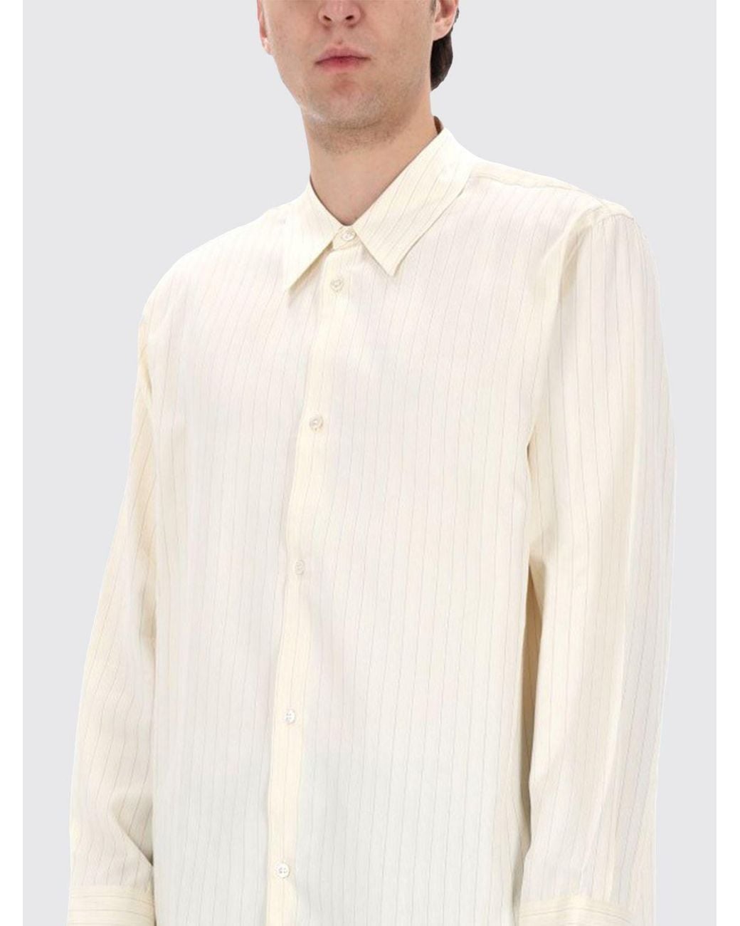 Studio Nicholson White Striped Cotton Shirt for men