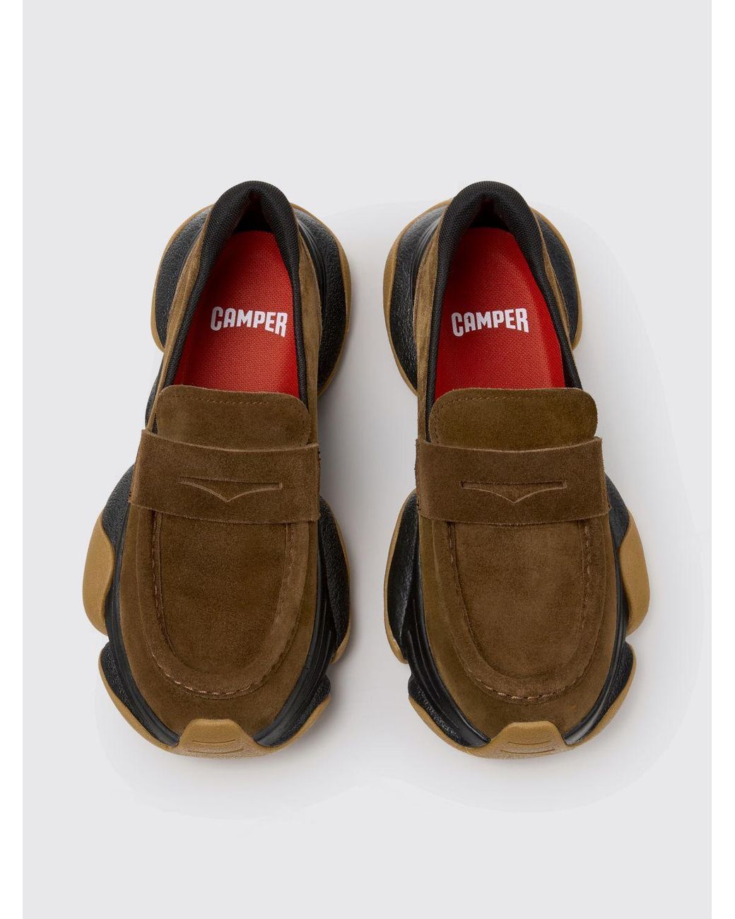 Camper White Karst 2 Suede Loafers With Vibram Sole