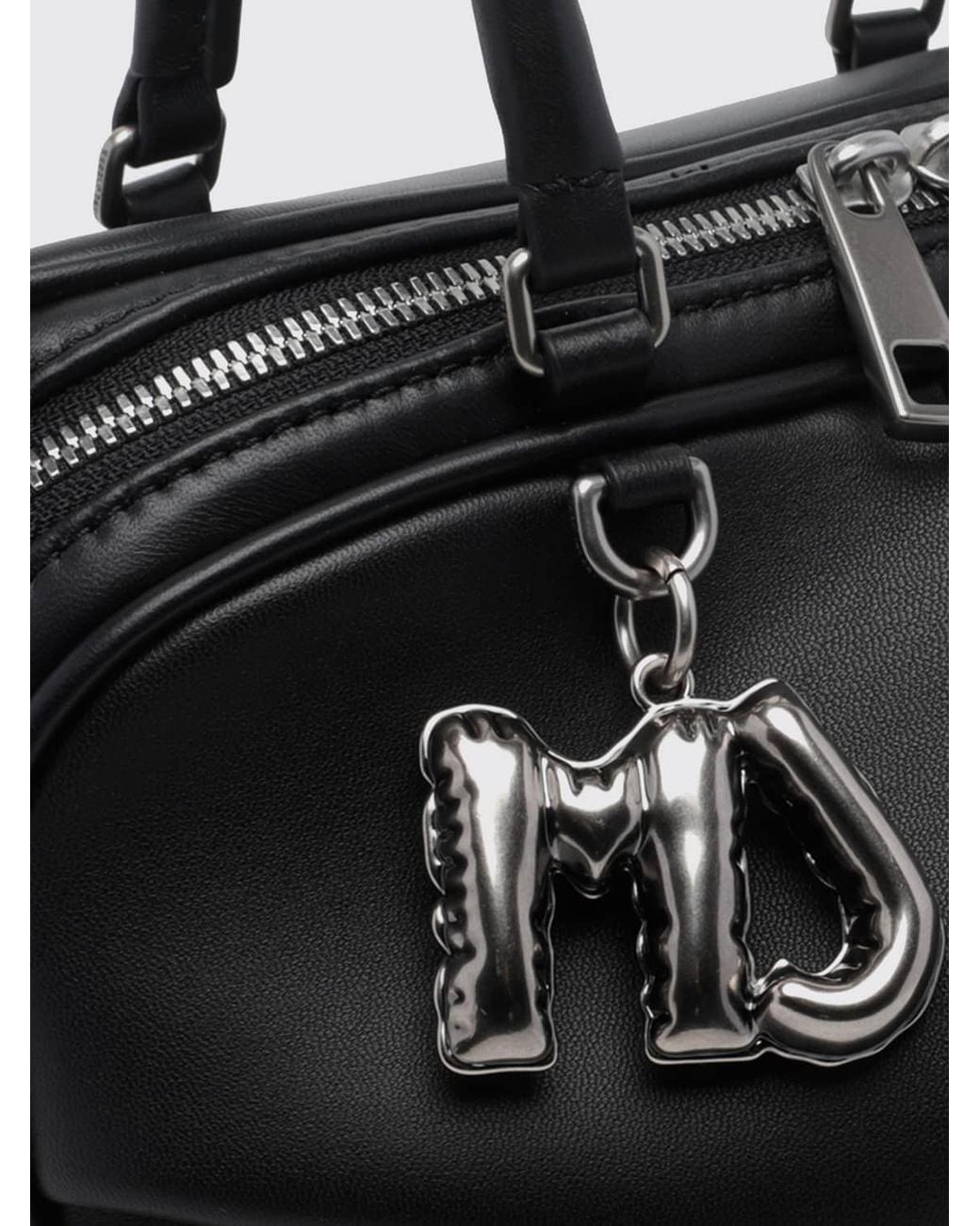 Marc Jacobs Black The Wave Handtasche Aus Lammleder Mit Monogramm Und Abnehmbarem Riemen