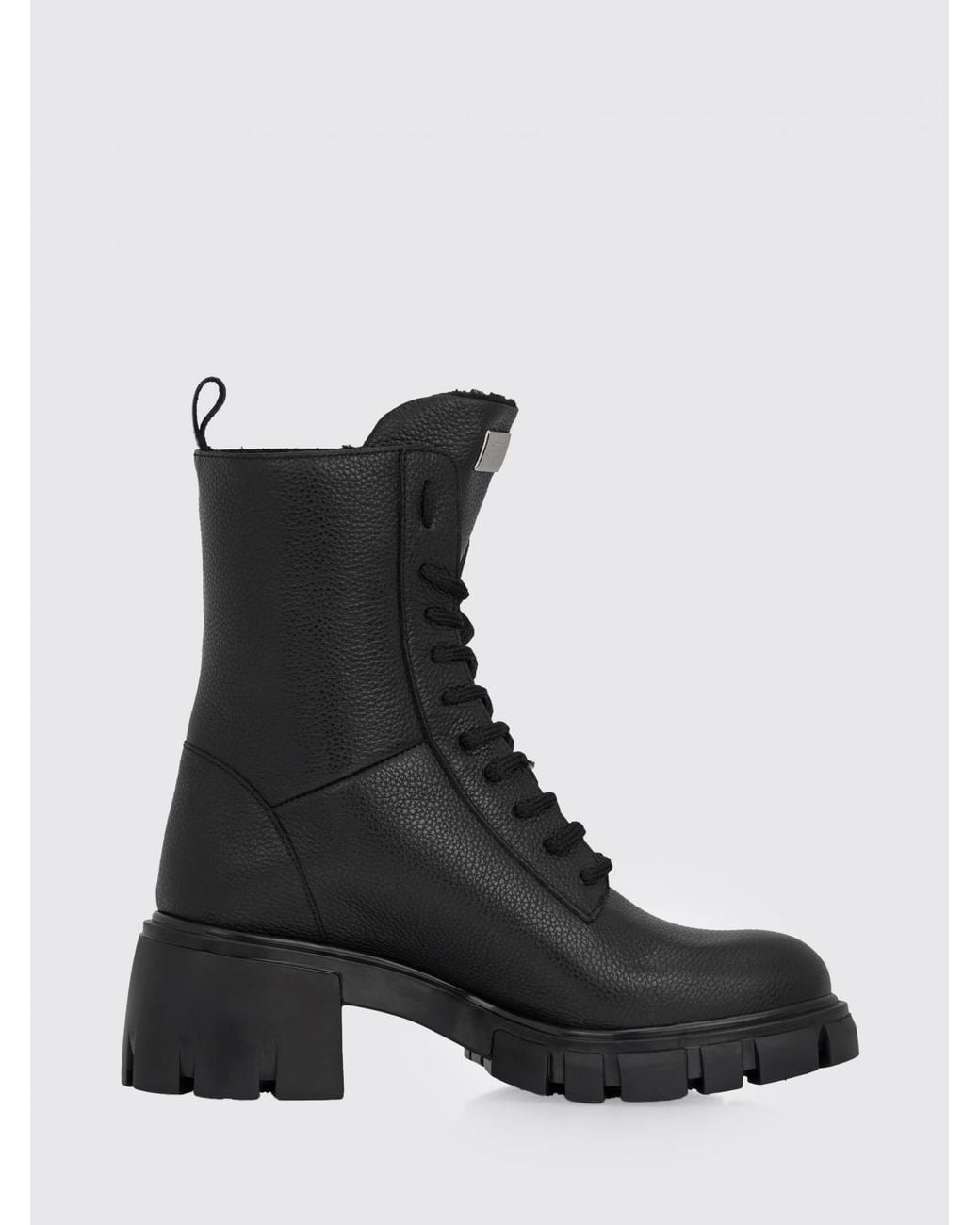 Philipp Plein Black Lace-Up Combat Boots