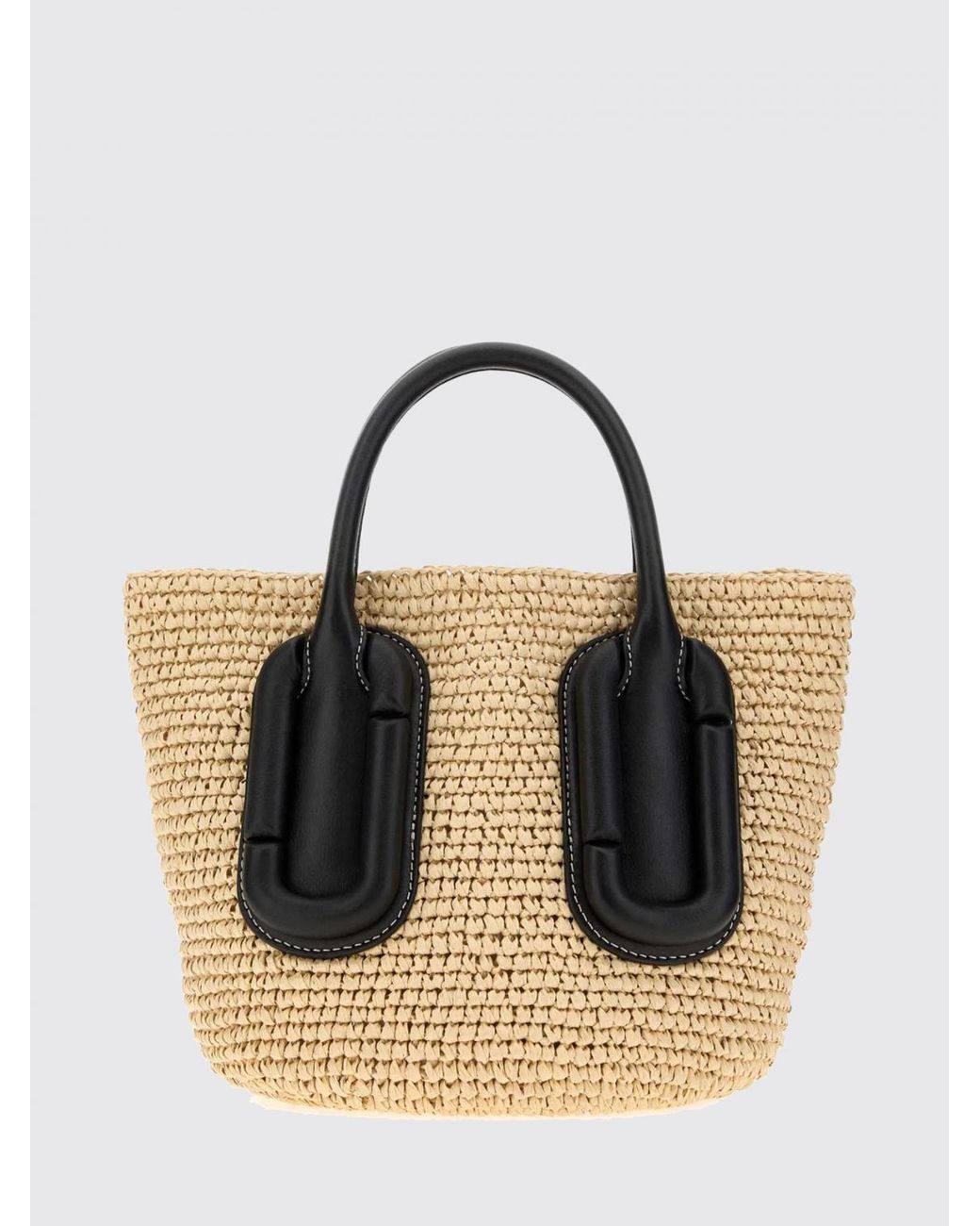 Marc Jacobs Black Babe Tote Small Raffia Bag With Removable Pouch