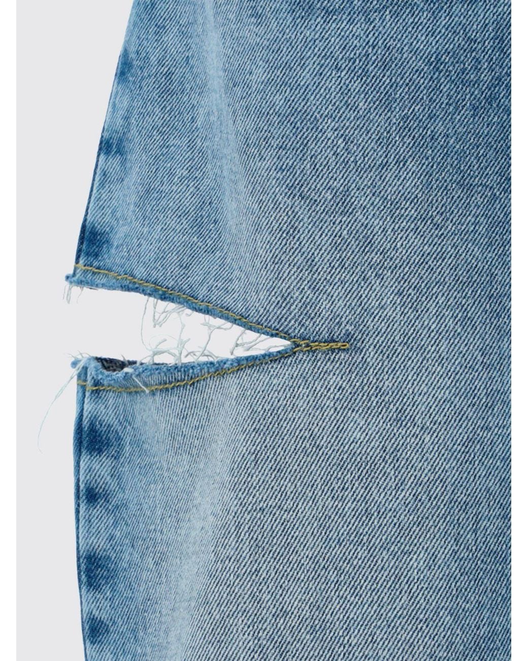 Maison Margiela Blue High-Waisted Wide-Leg Jeans