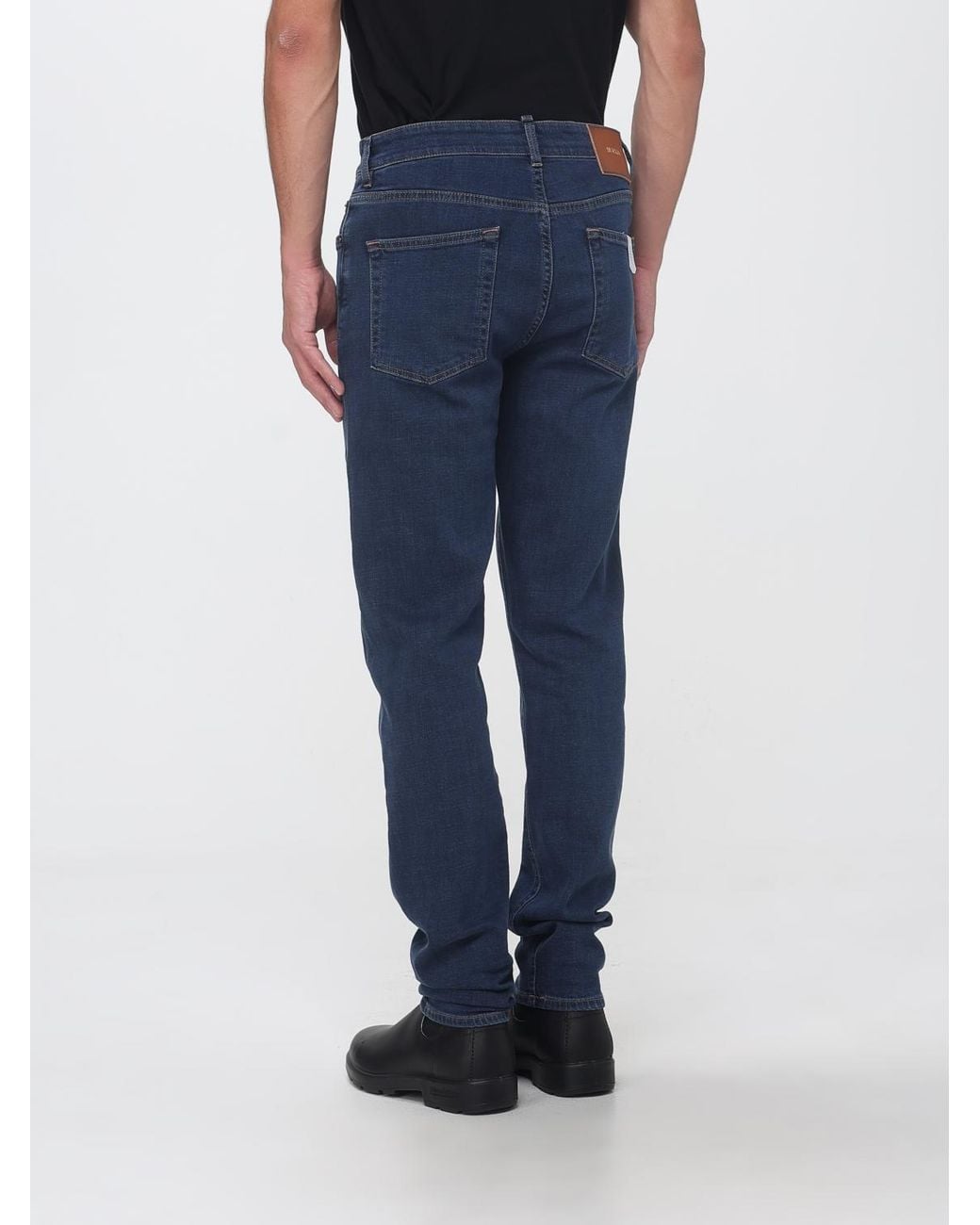 Siviglia Blue Mid-Rise Five-Pocket Skinny Jeans for men