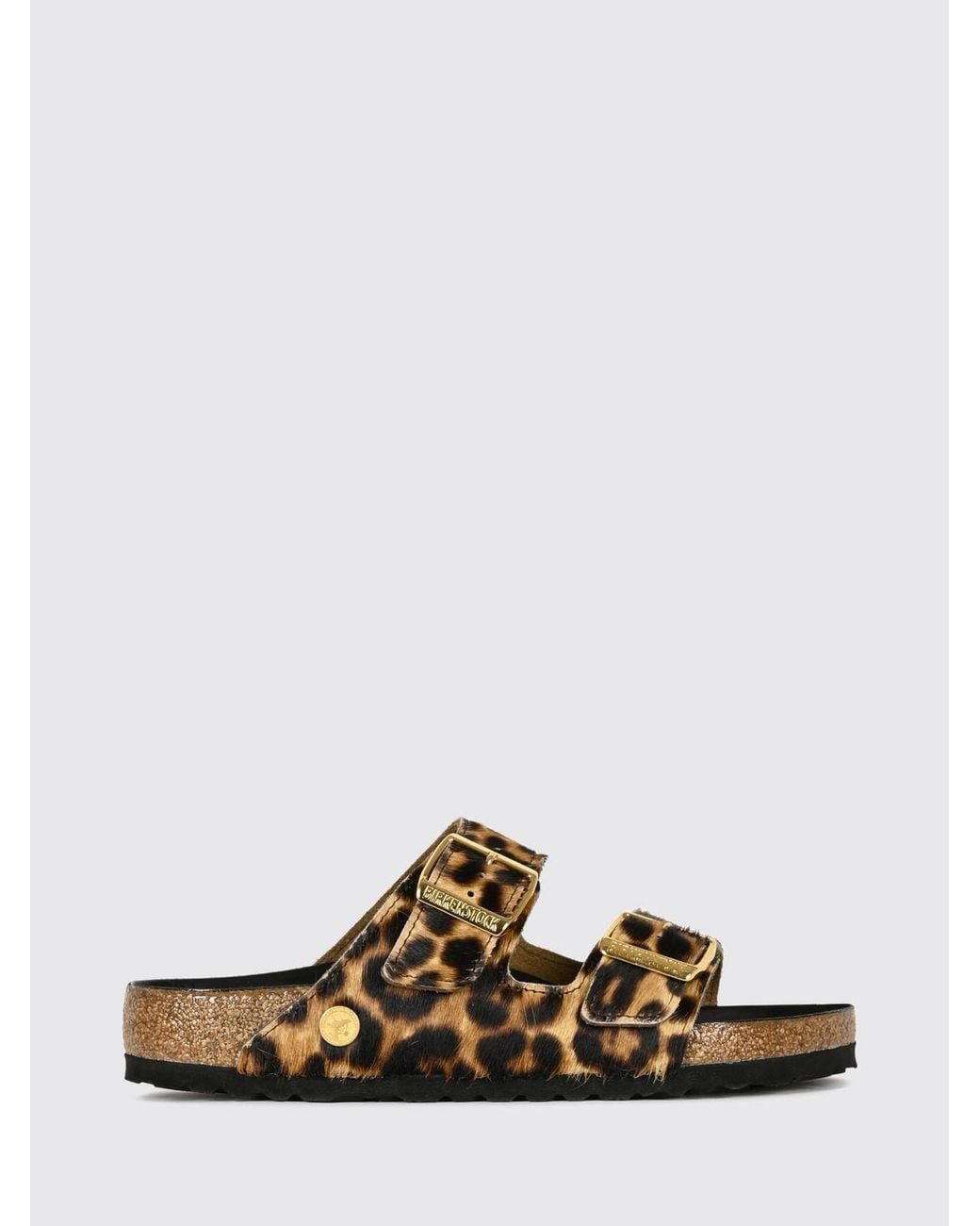 Birkenstock Natural Arizona Animal Print Pony Hair Sandals
