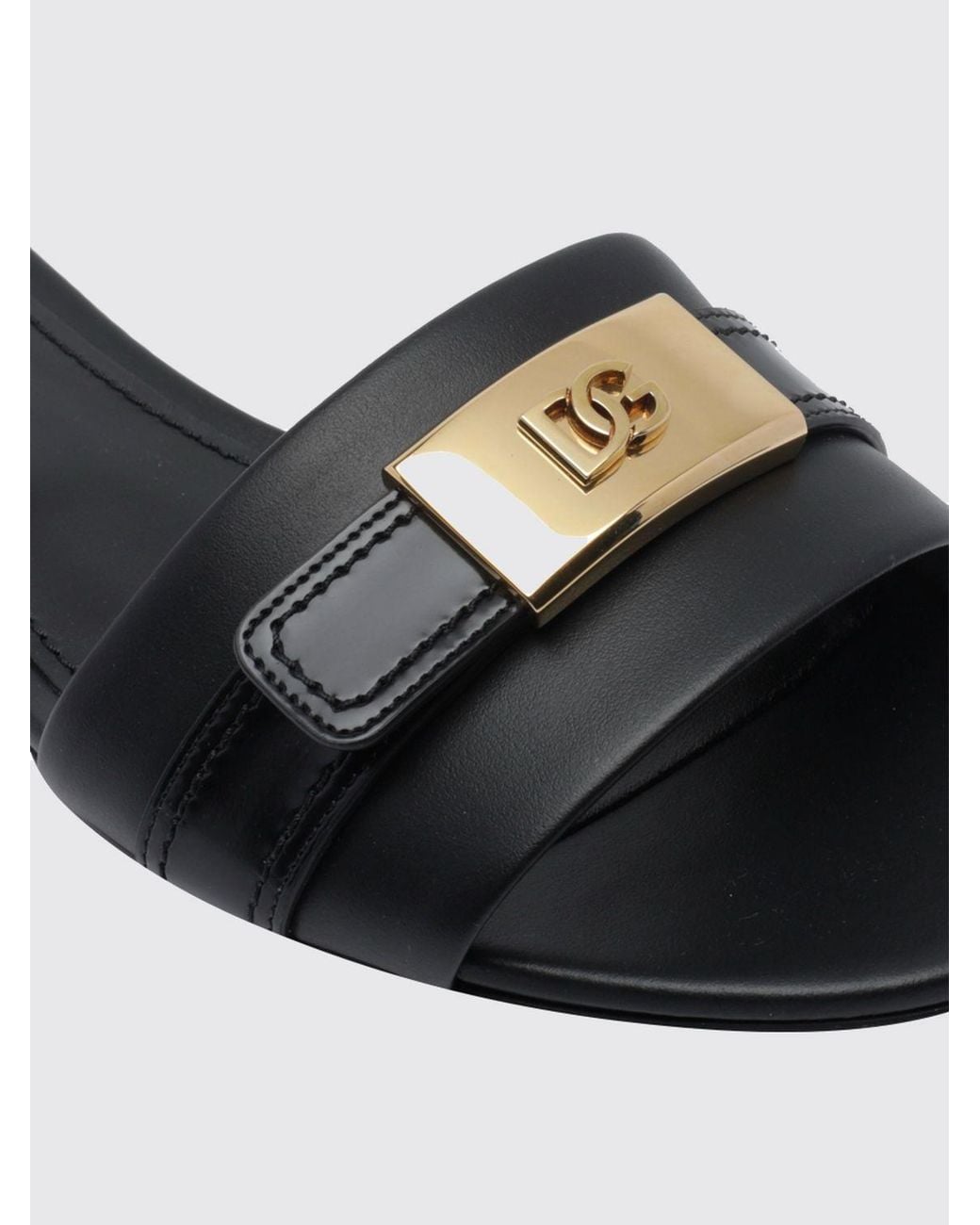 Dolce & Gabbana White Dolce &Amp Gabbana Dg Monogram Calfskin Leather Mule Sandals