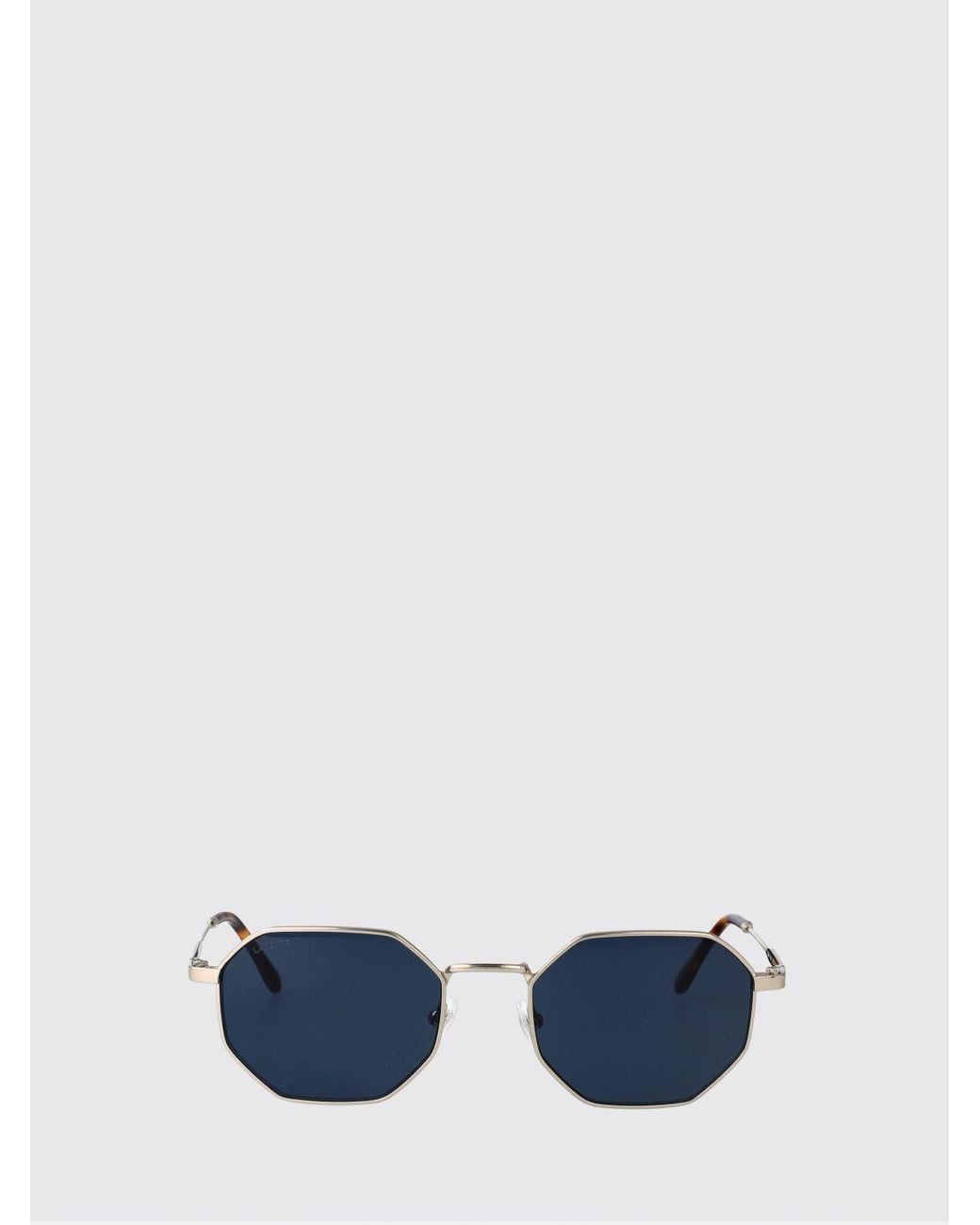 Lacoste Blue Metal Aviator Sunglasses With Monogram And Adjustable Nose Pads for men