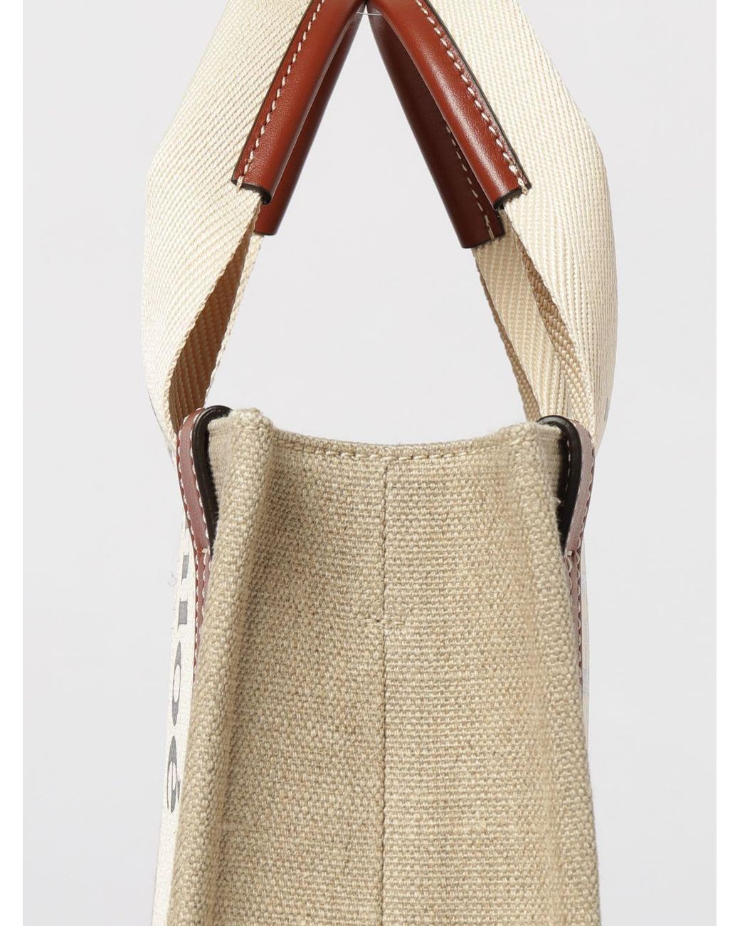Chloé Natural Chlo&Eacute Woody Small Baumwoll-Canvas-Tasche