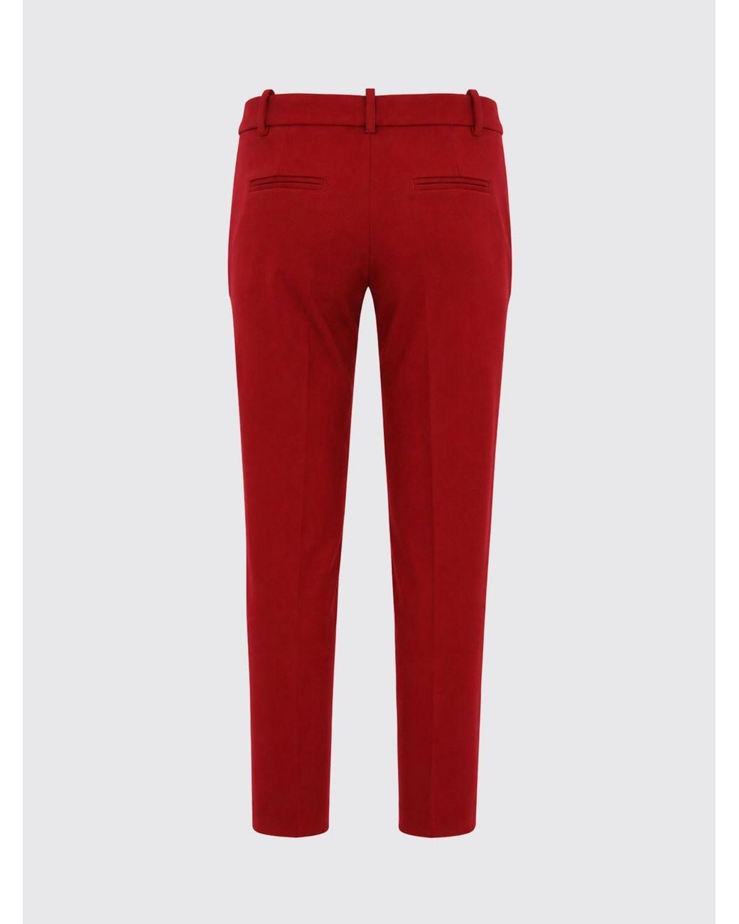 Pinko Red Slim Fit Stretch Crêpe Chino Trousers With A Mid-Rise Waist