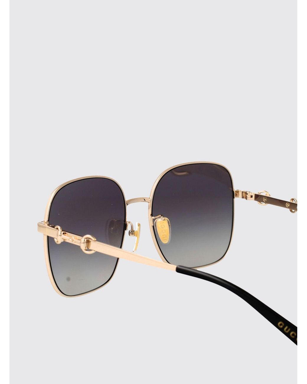 Gucci White Cat-Eye Metal Sunglasses With Horsebit Detail On The Temples