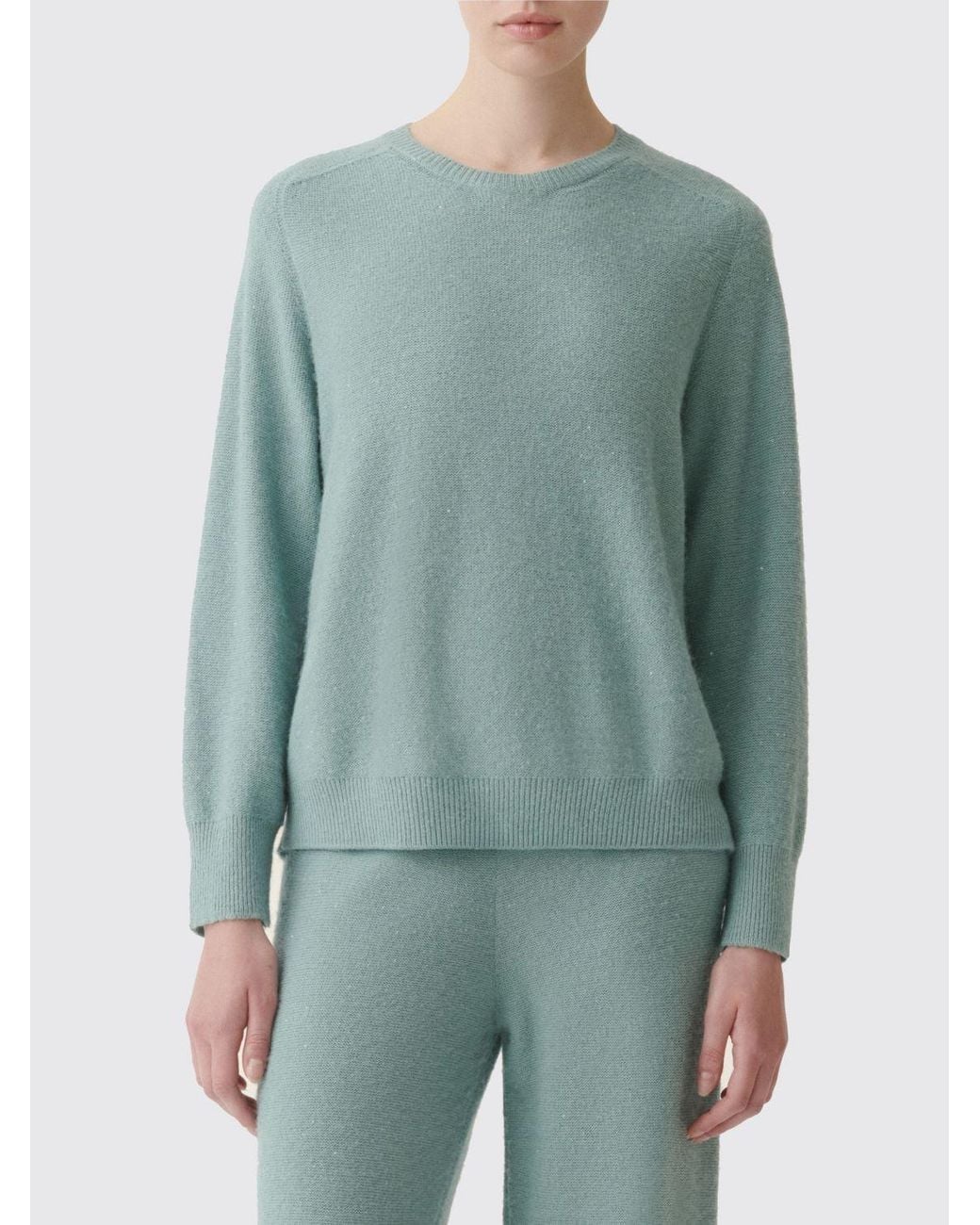 Fabiana Filippi Green Sequin-Embroidered Wool, Silk And Cashmere Crewneck Jumper
