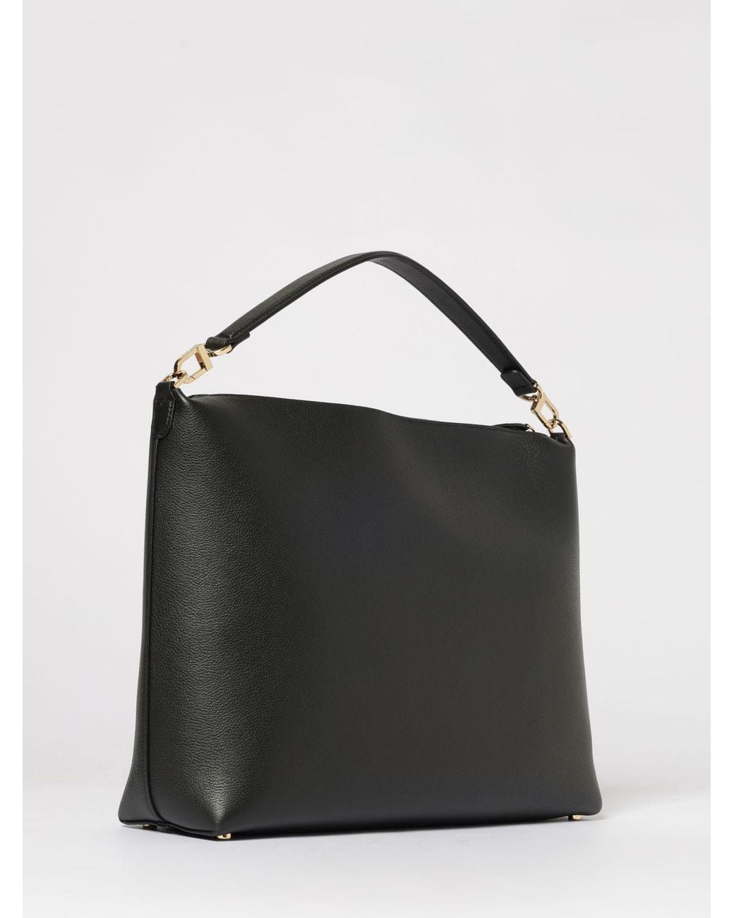 Totême Black Medium Bevel Grained Leather Bag