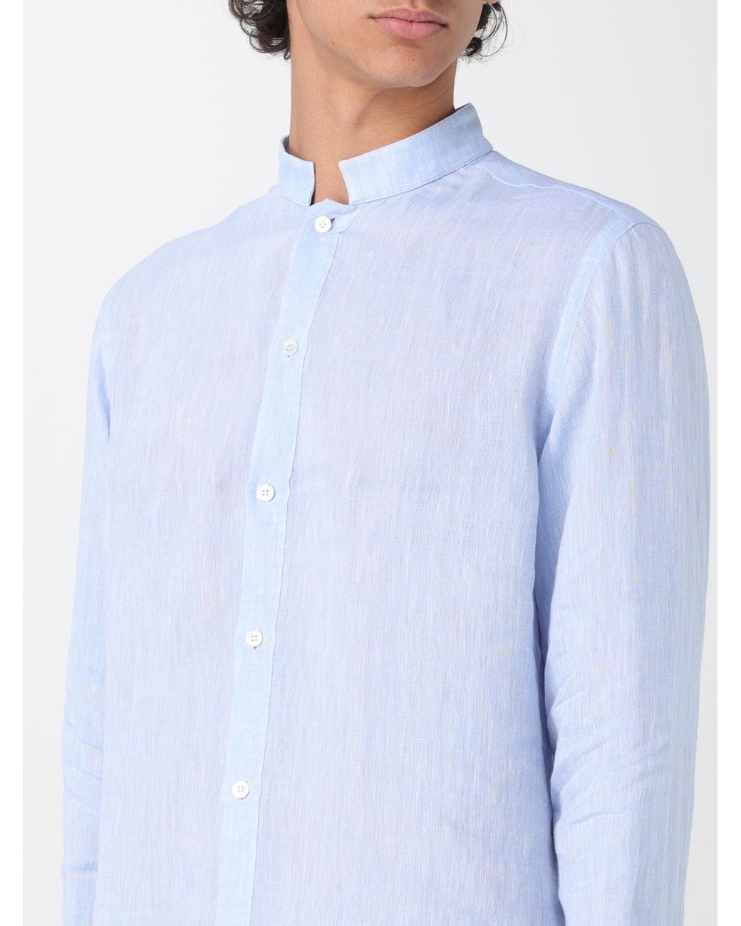 Kampos Blue Classic Linen Shirt for men