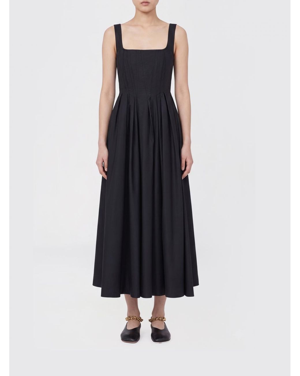 Sportmax Blue Cotton Midi Dress