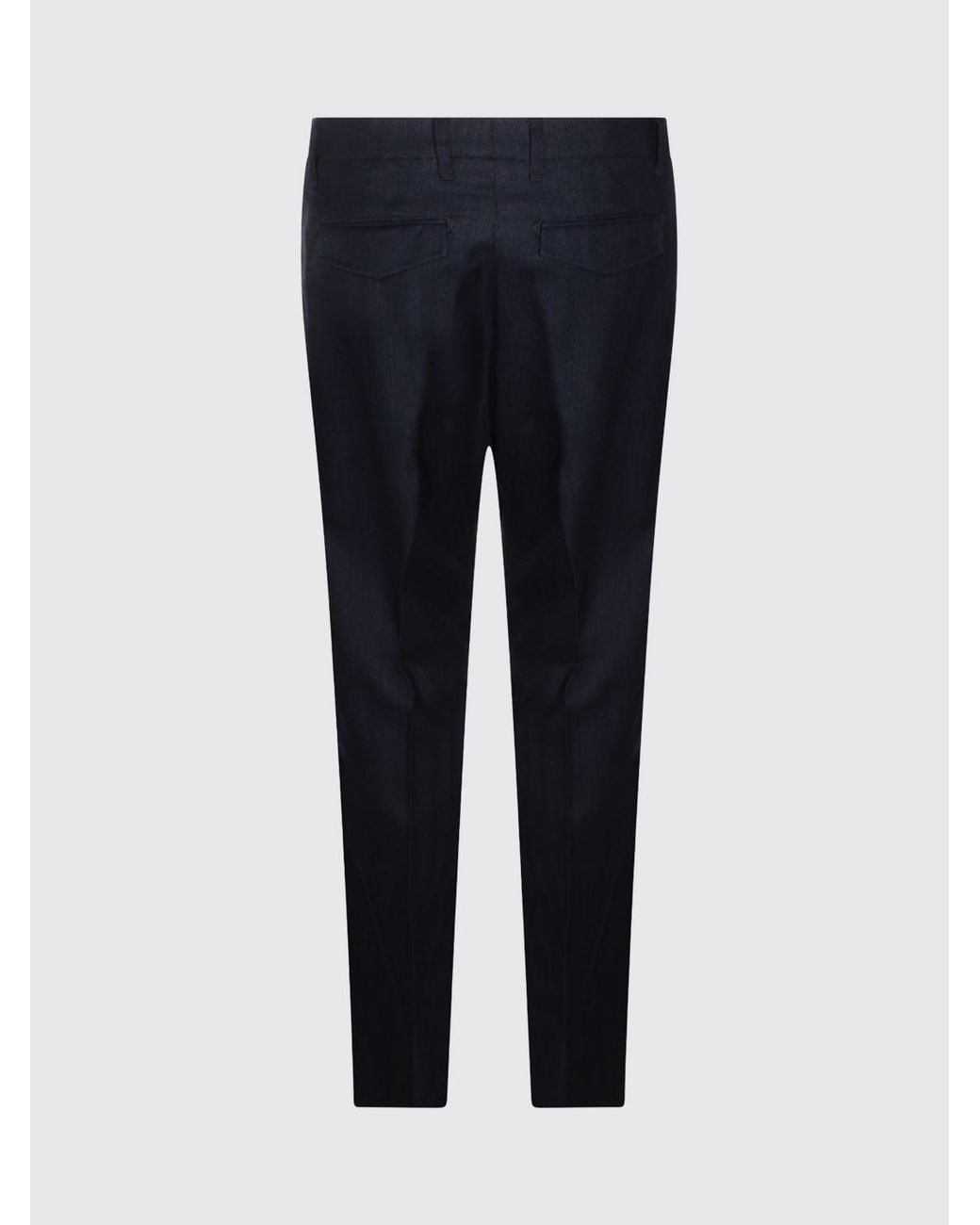 Lardini Blue Slim Fit Pure Wool Tailored Trousers With Slash Pockets for men