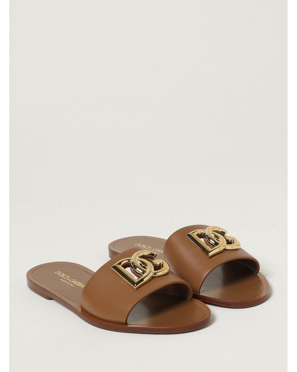 Dolce & Gabbana Natural Flache Sandalen Damen