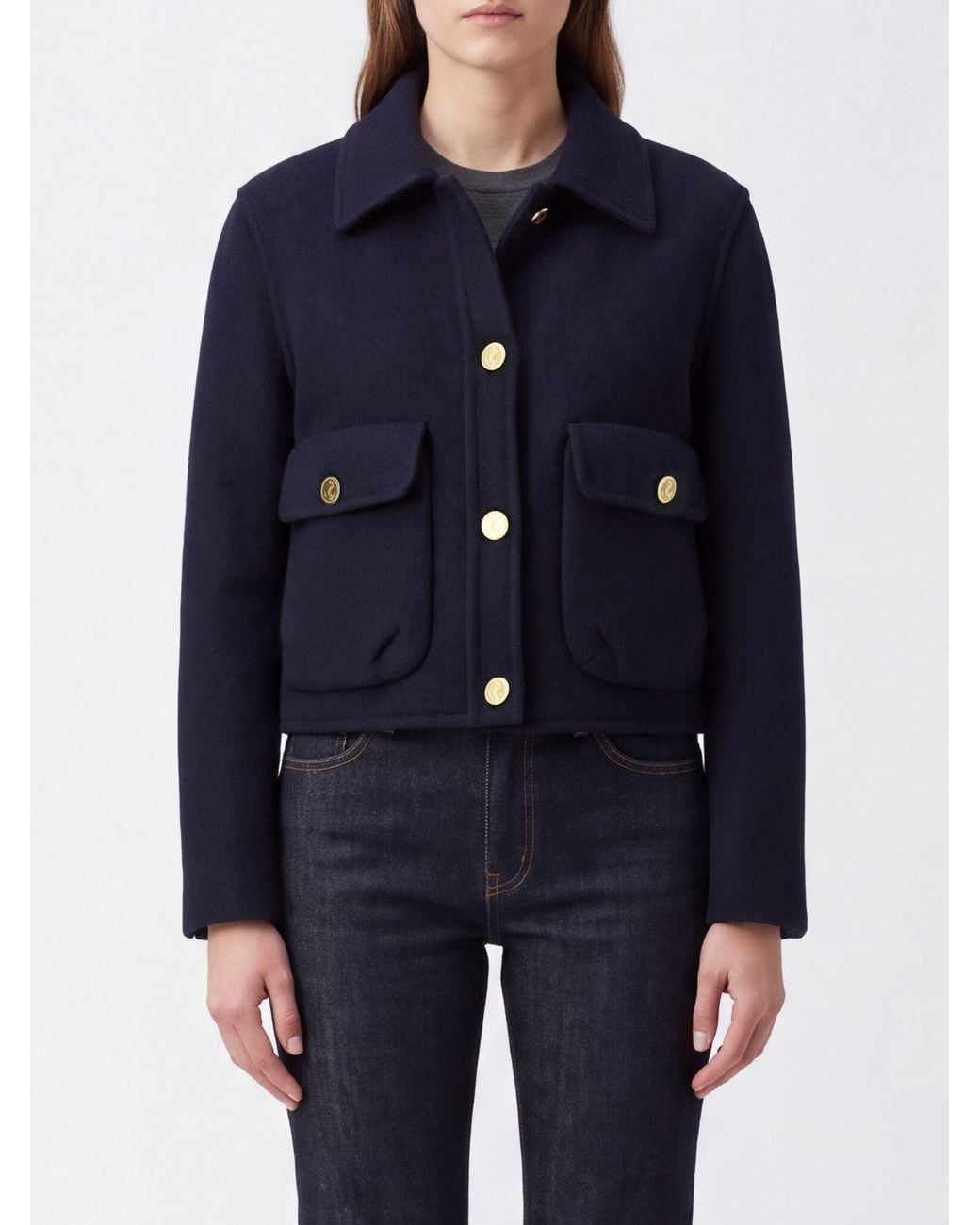 Thom Browne Blue Single-Breasted Short Coat