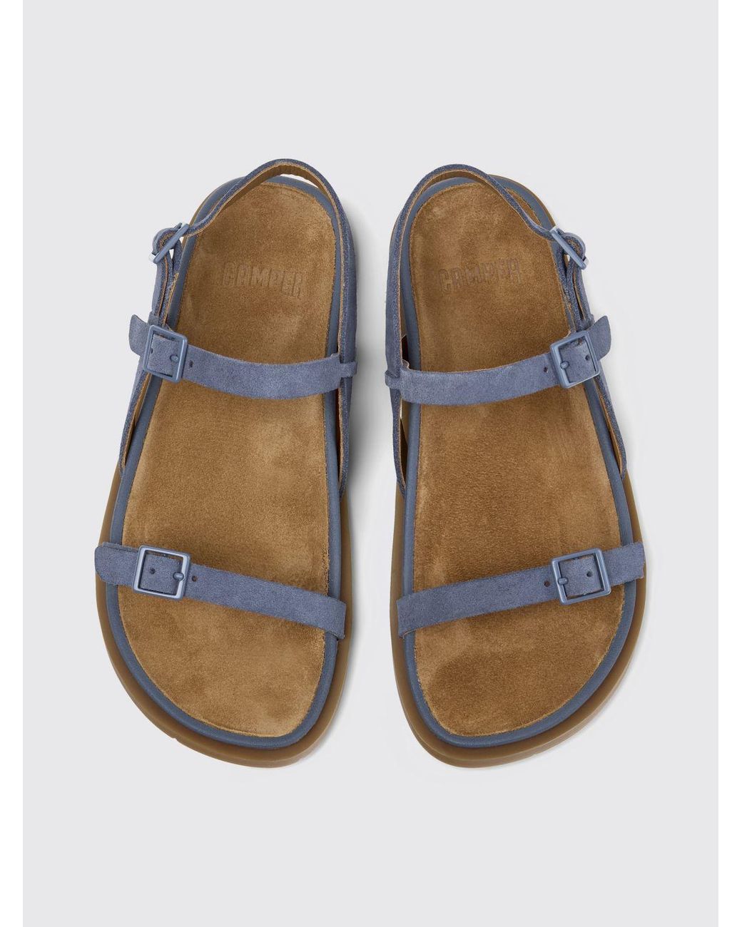Camper White Suede Lluc Sandals