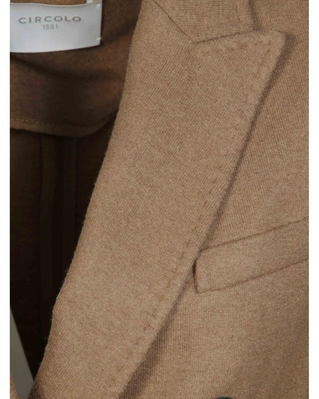 Circolo 1901 Brown Double-Breasted Virgin Wool Blend Blazer With Peak Lapels