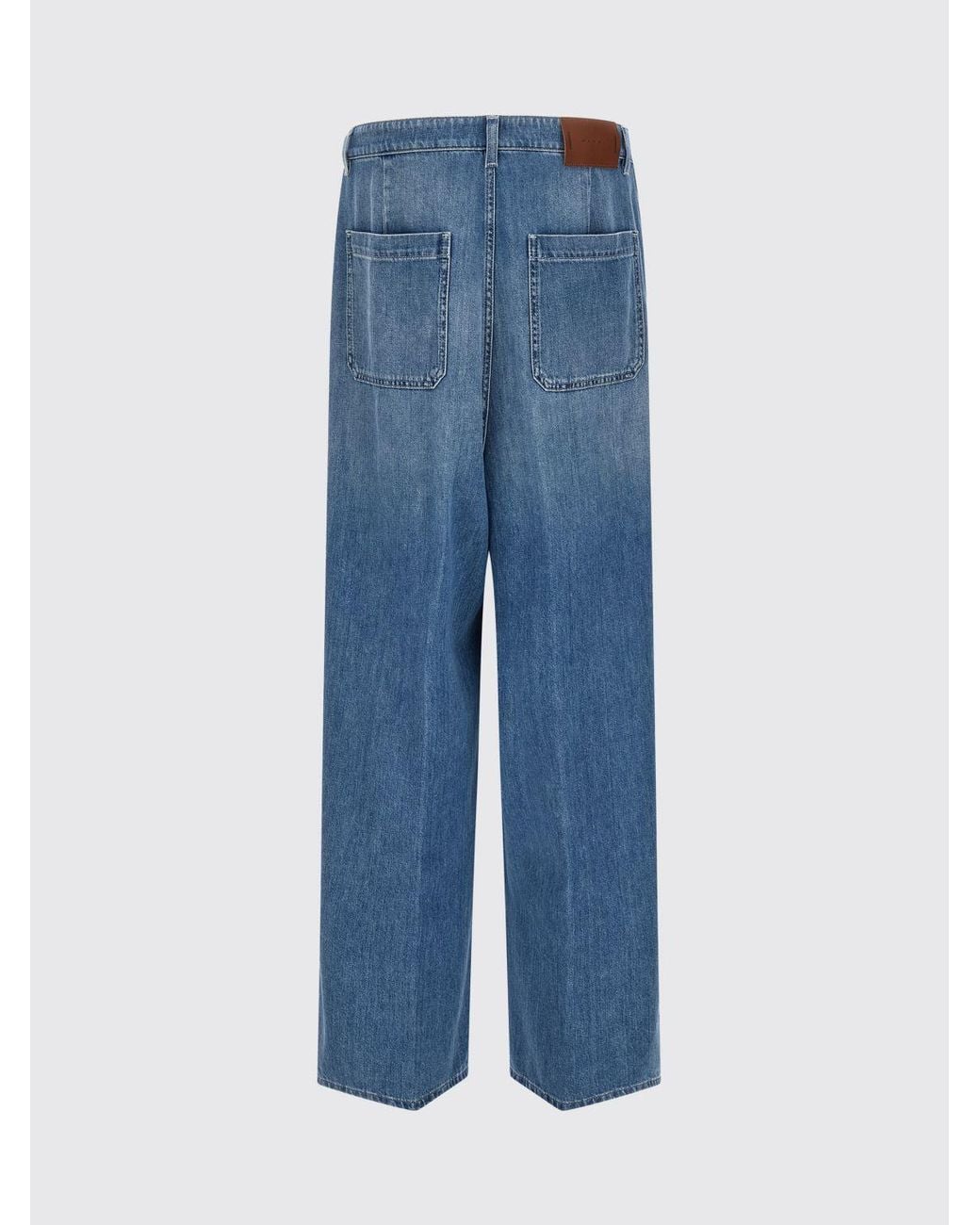 Marni Blue Wide-Leg Pleated Denim Jeans With Mid-Rise Waist for men