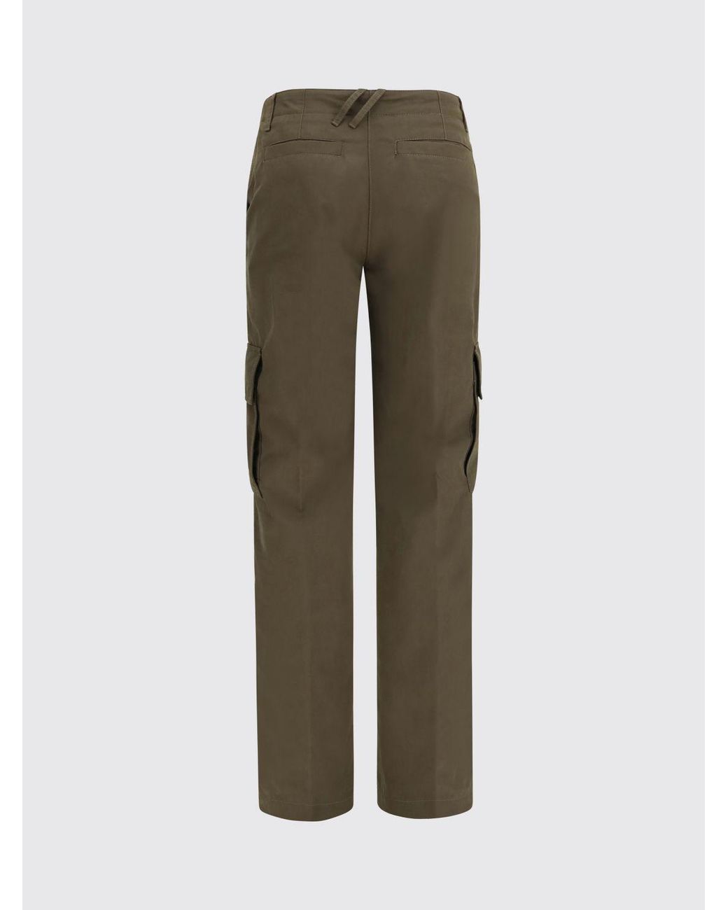 Burberry Natural High-Waisted Slim Fit Cotton-Blend Cargo Trousers