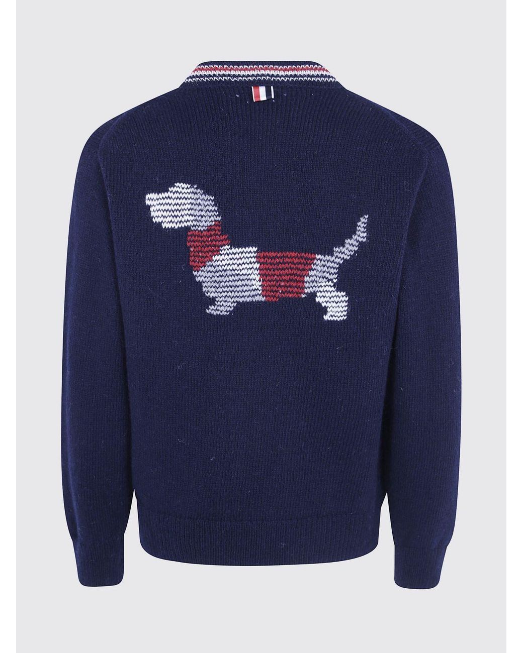 Thom Browne Blue Slim Fit Wool And Mohair Cardigan With Fauna Print for men