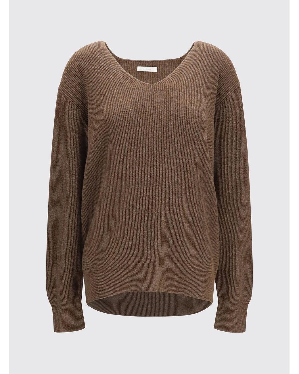 The Row Brown V-Neck Jumper