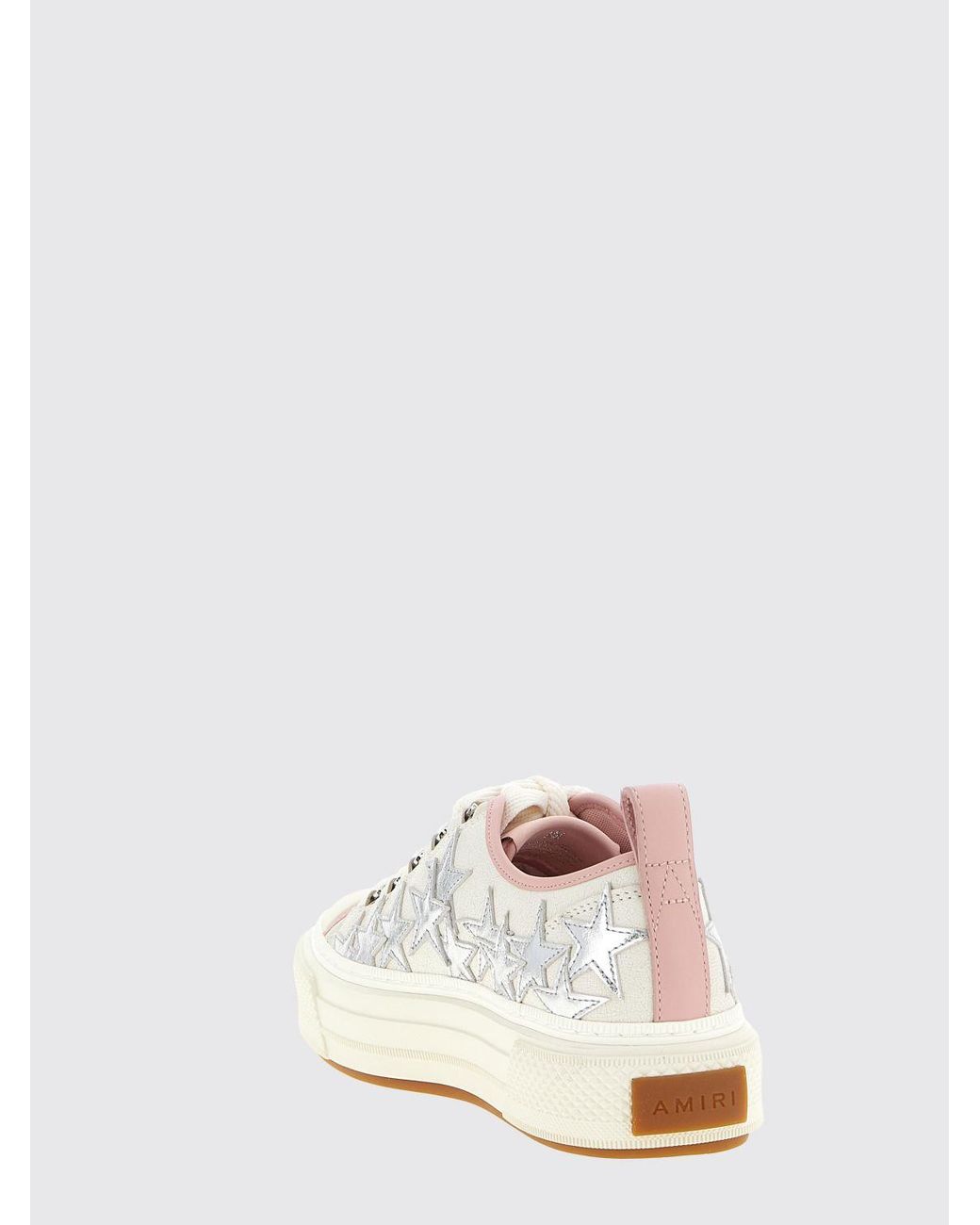 Amiri White Stars Court Low Laminated Leather And Glitter Sneakers