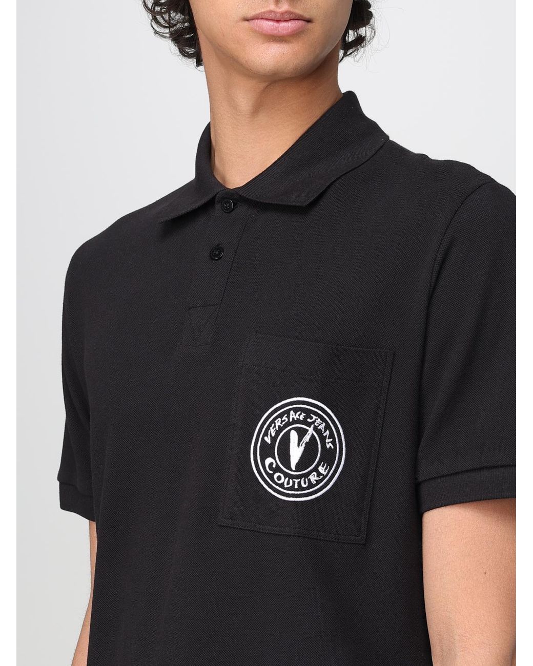 Versace Jeans Couture Black Polo Shirt for men
