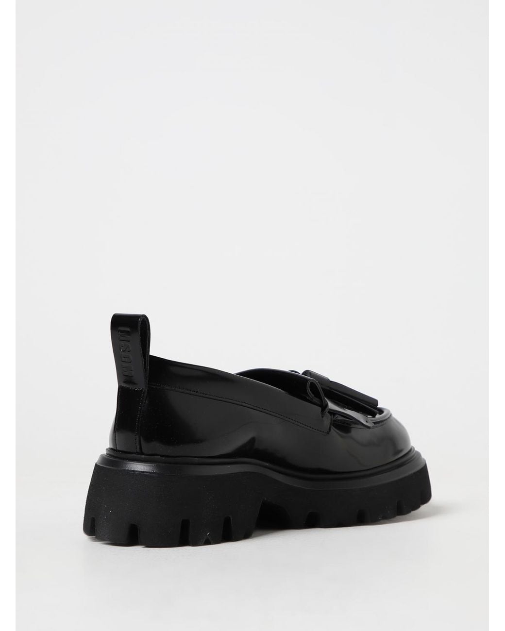 MSGM Black Moccasins In Patent Leather