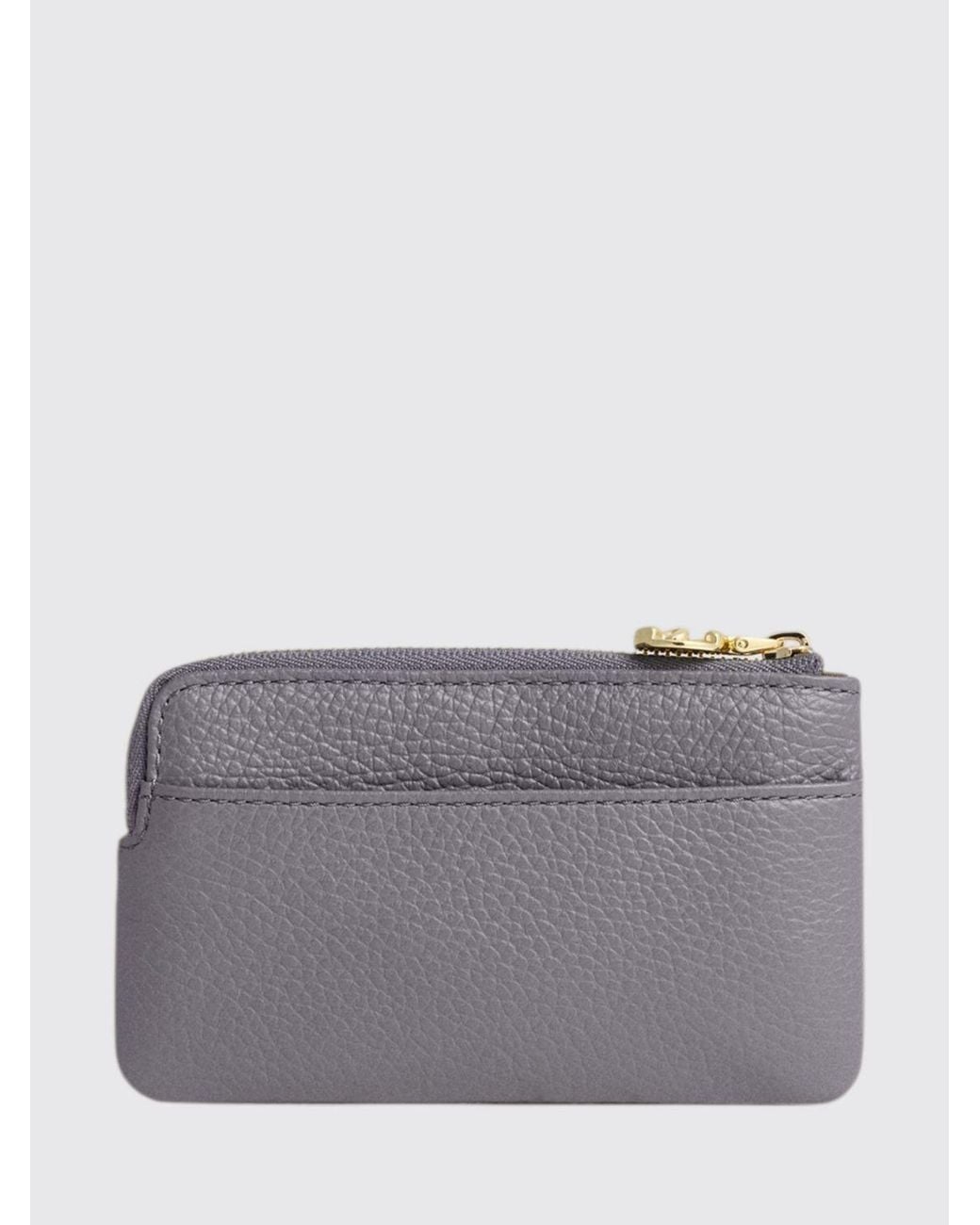Coccinelle Gray C-Me Small Grained Leather Zipped Purse With Metal Ring