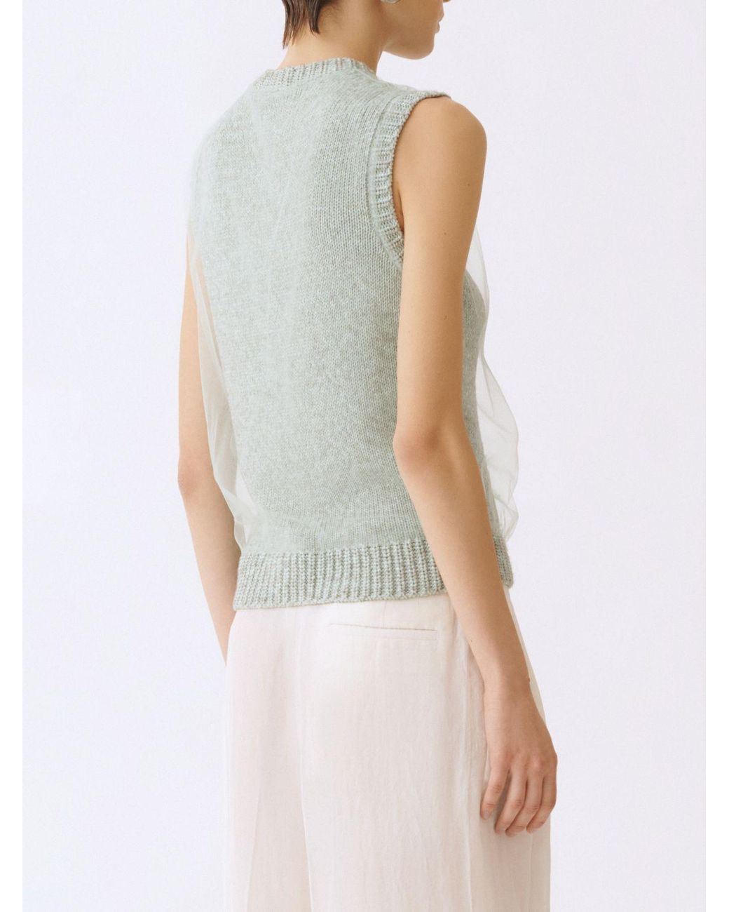 Fabiana Filippi Blue Wool And Cotton Knit Vest