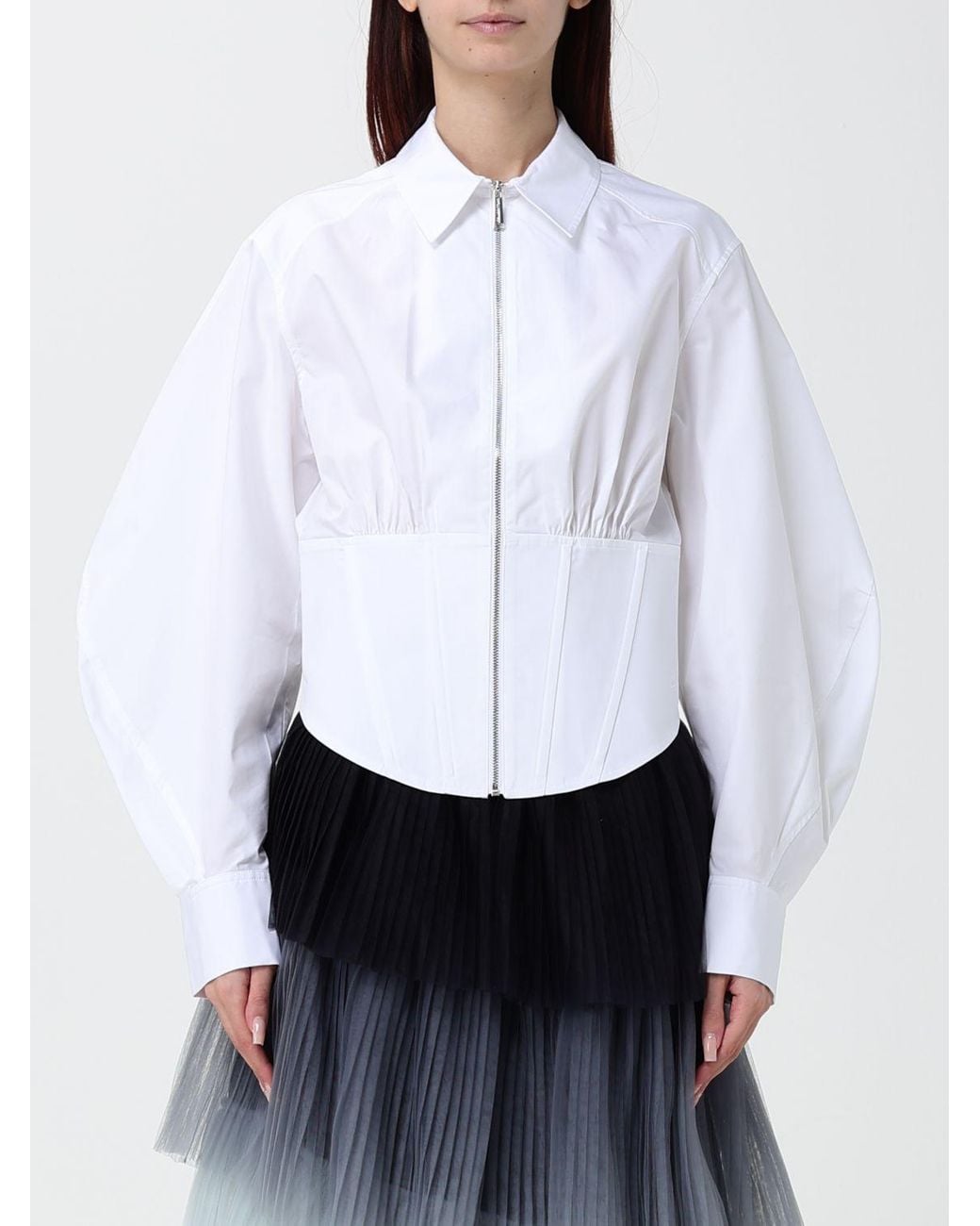 Karl Lagerfeld White Slim Fit Bustier Shirt