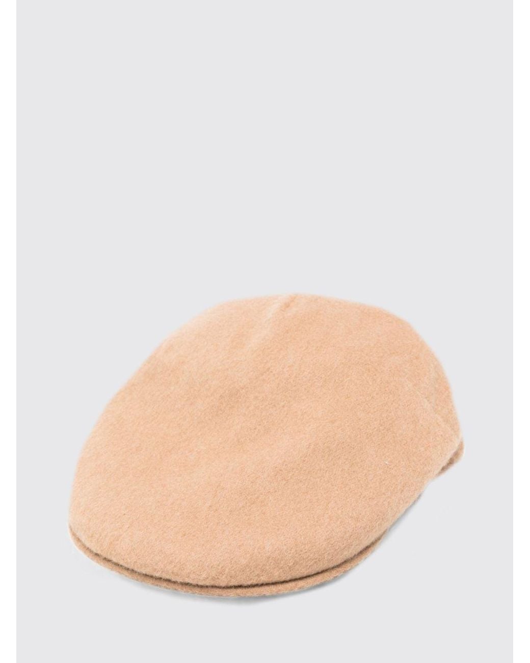 Borsalino Natural Hair Beret With A Logo Plaque