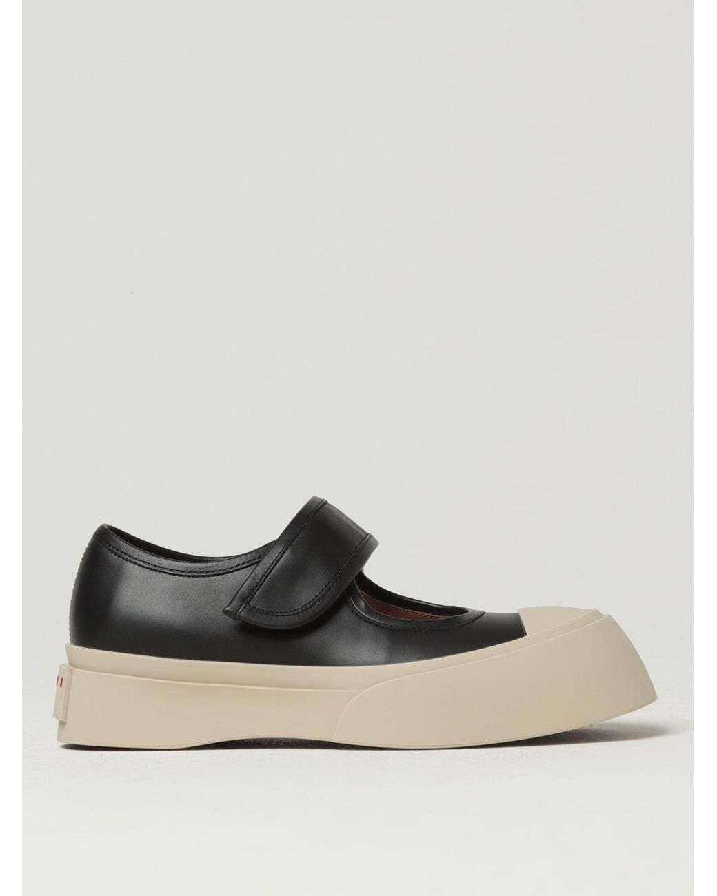 Marni Pablo Mary Jane In Leather With Logo in Black Lyst