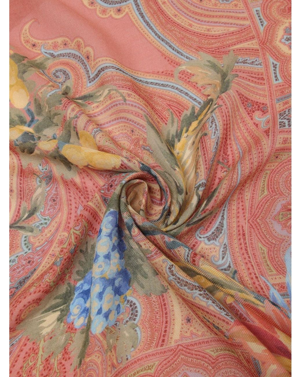Etro Pink Floral Paisley Print Scarf