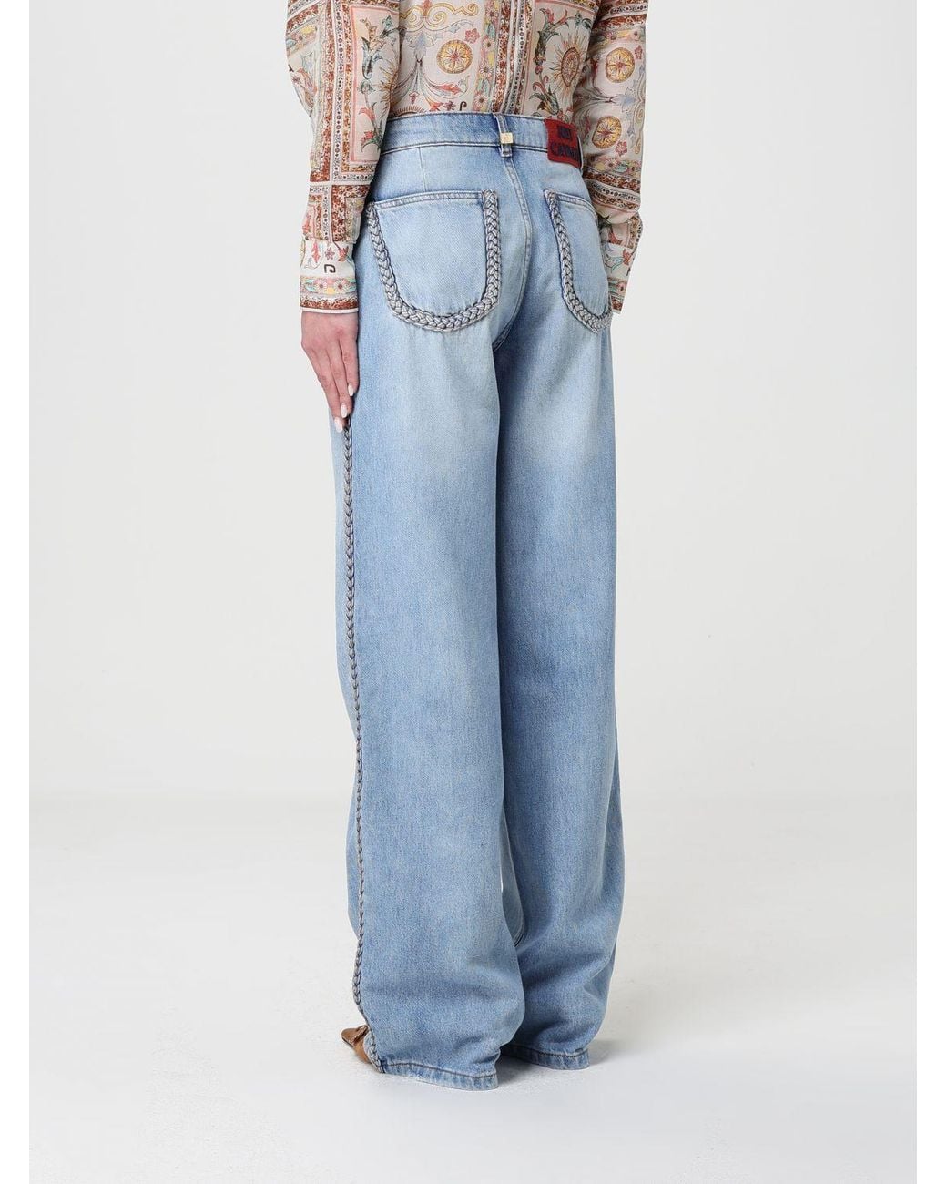 Just Cavalli Blue Wide Leg Cotton Denim Jeans
