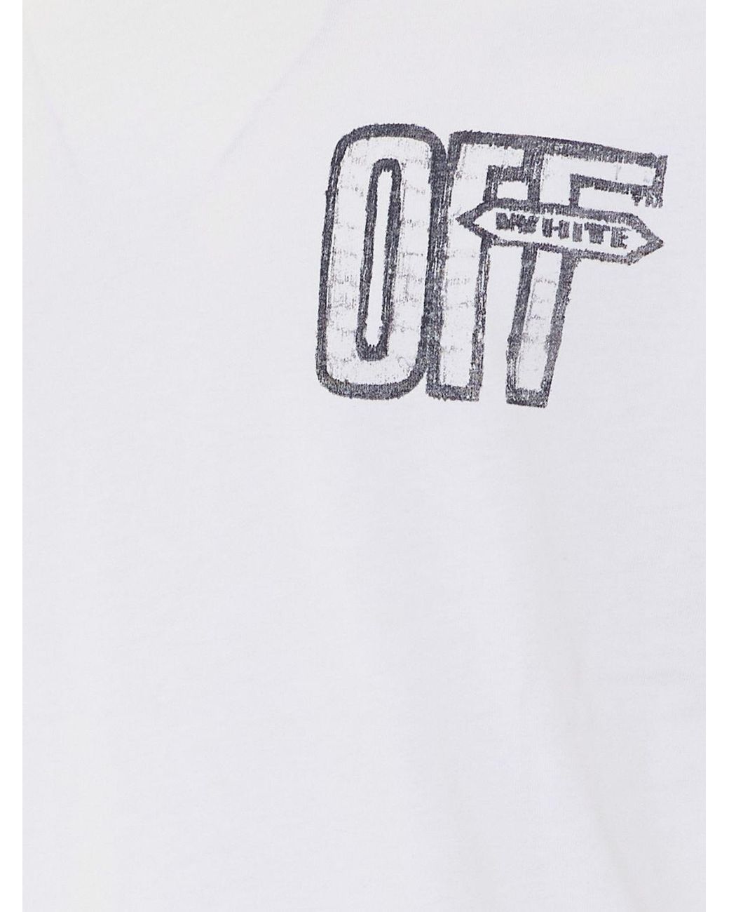 Off-White c/o Virgil Abloh White Cotton T-Shirt With Contrasting Logo And Arrow Print for men