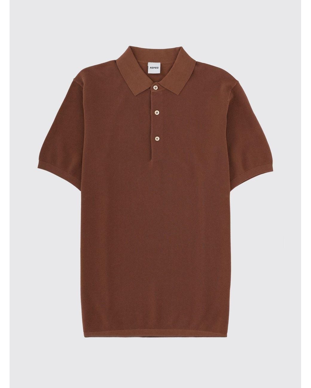Polo En Coton Aspesi pour homme en coloris Brown