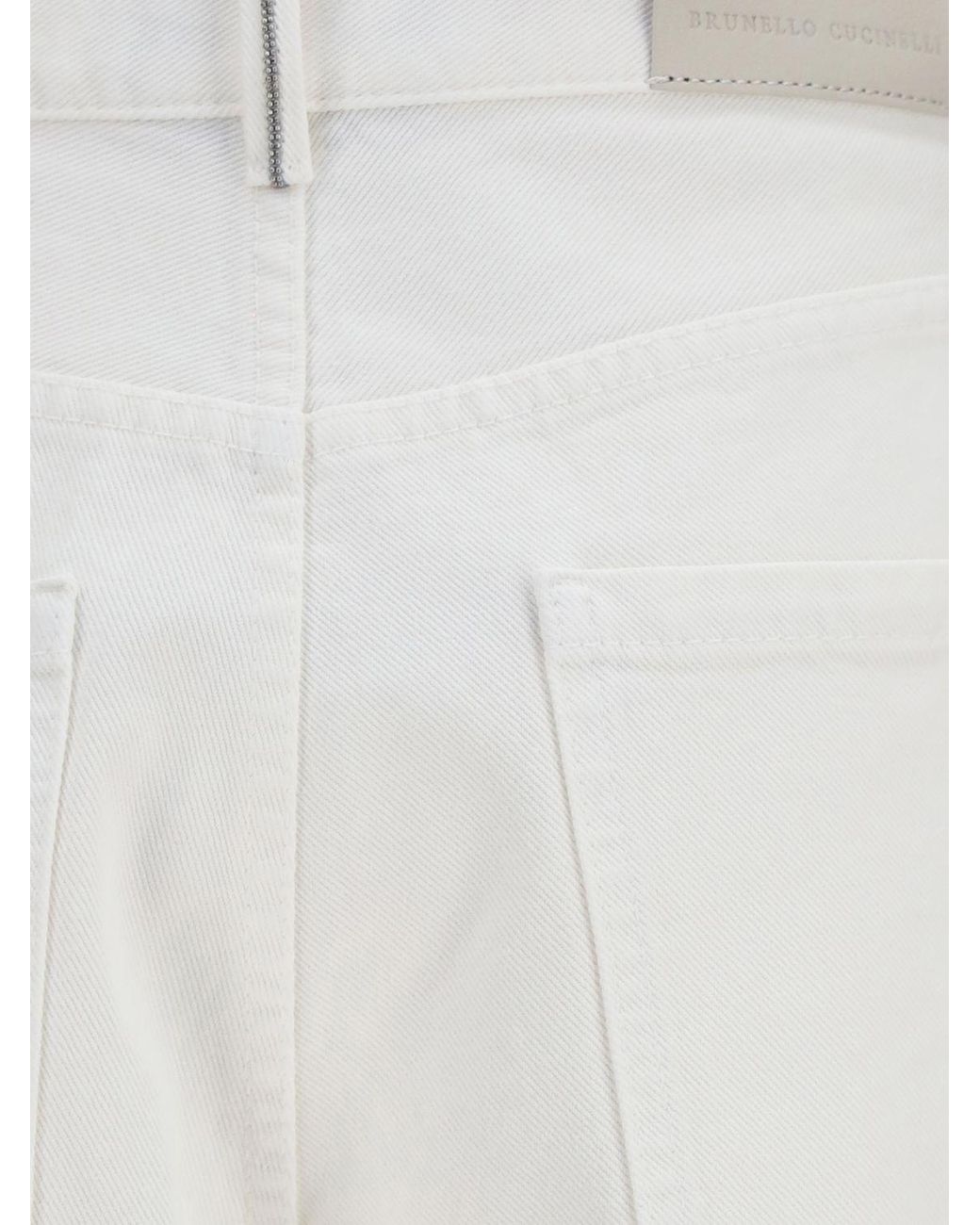 Brunello Cucinelli White Mid-Rise Wide Leg Jeans