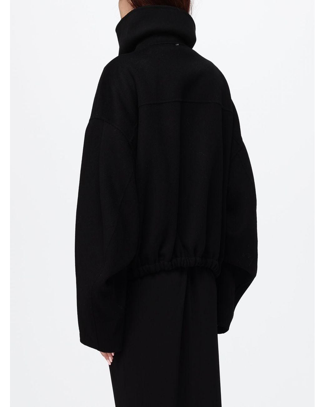 Sportmax Blue Wool Bomber Jacket With High Neck And Zip Fastening