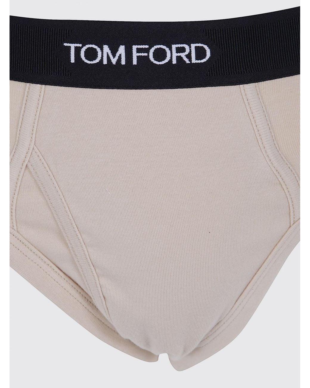 Tom Ford Black Contrast Logo Waistband Stretch-Cotton Briefs for men