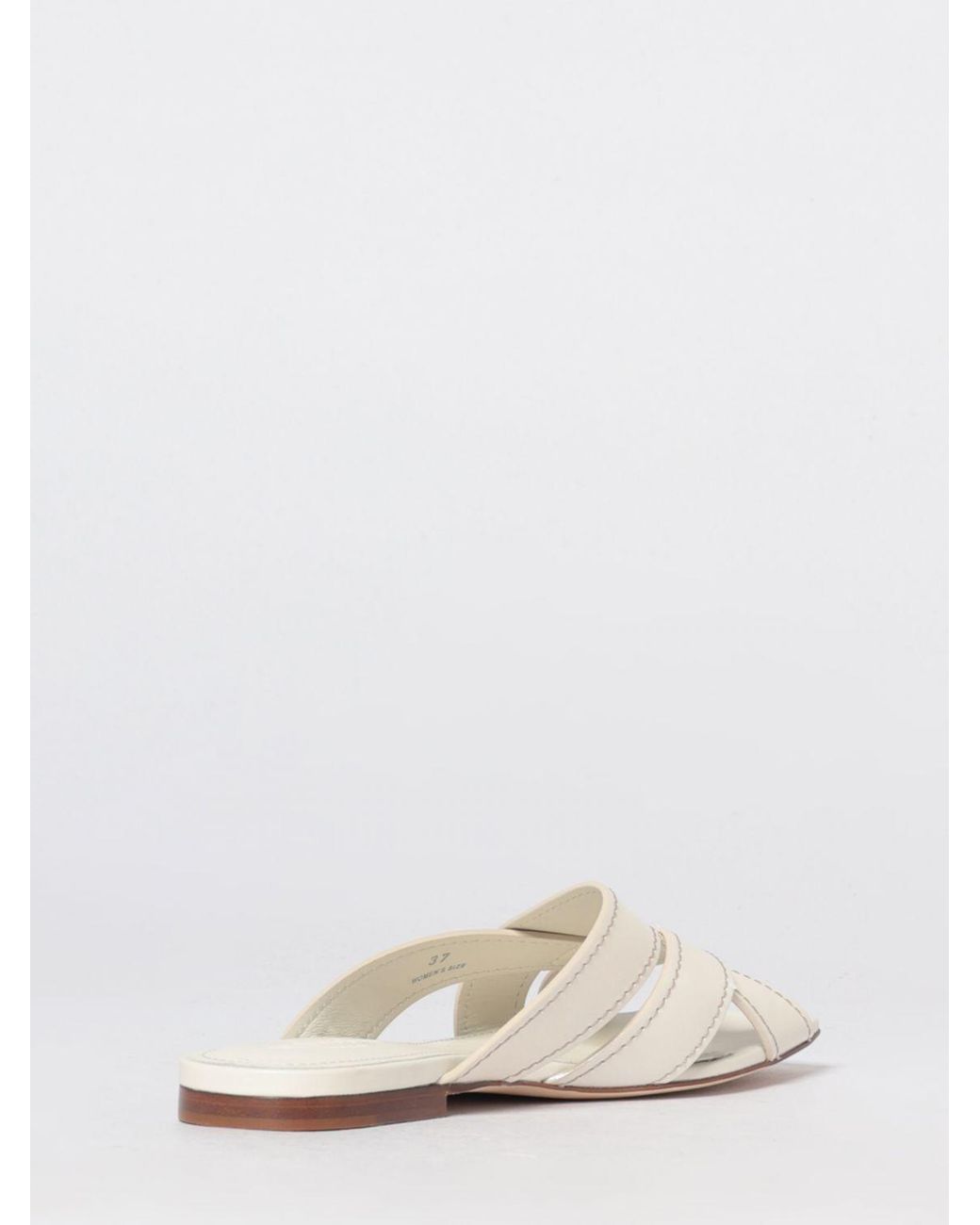 Tod's White Leather Slippers