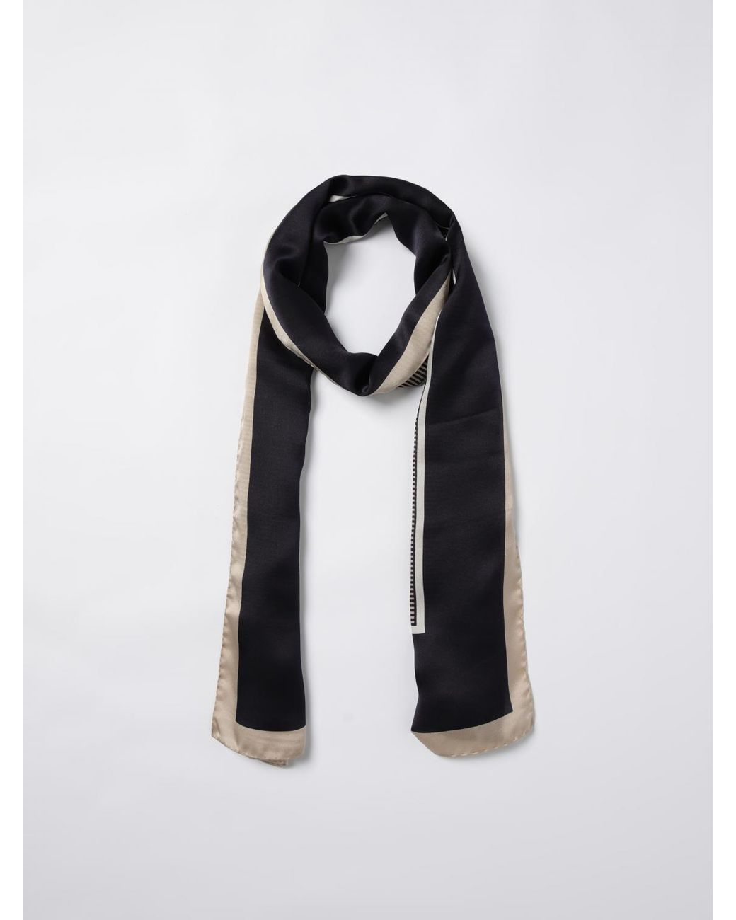 Saint Laurent Black Cassandre Printed Silk Scarf for men