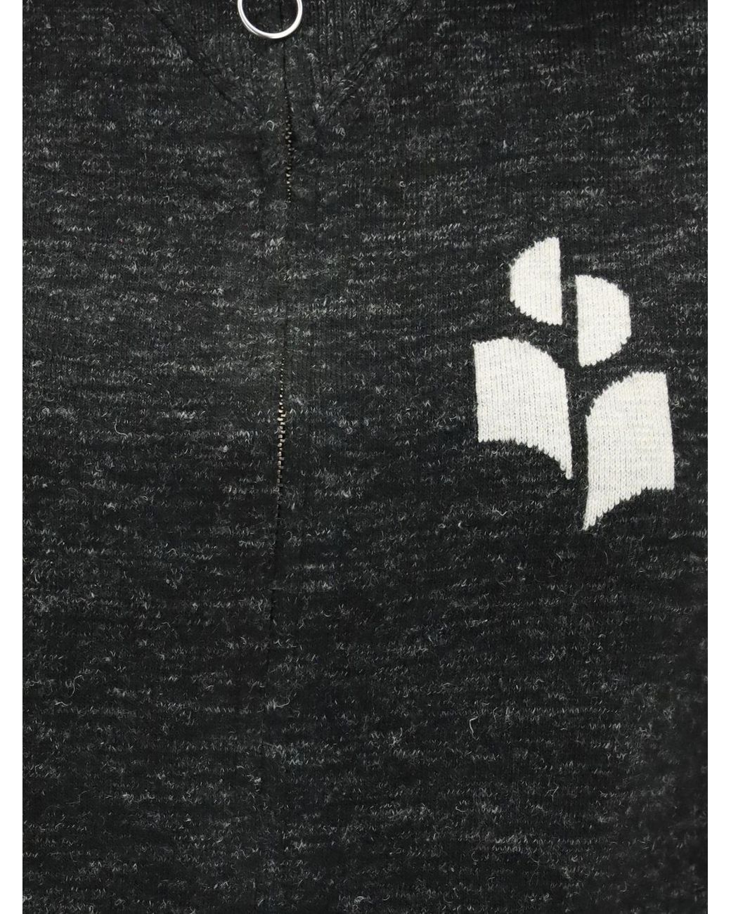 Isabel Marant Blue Koxy Monogram Logo Viscose Blend Zip-Up Cardigan