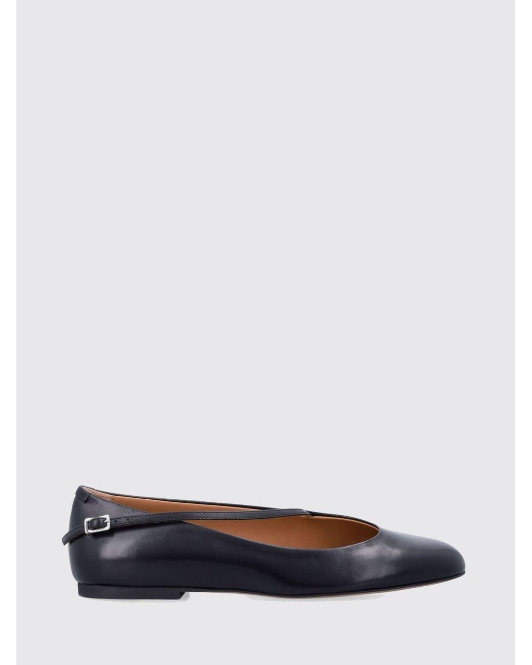 Jil Sander White Leather Ballerinas With Asymmetric Strap
